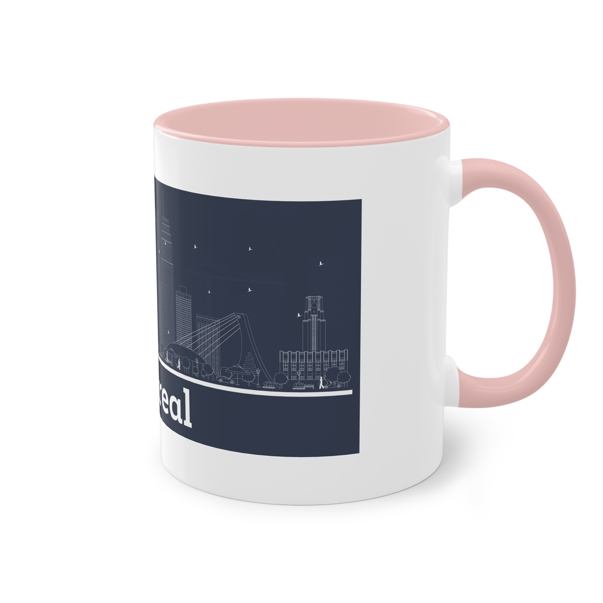Montreal Outline Inverse Two Tone Coffee Mug 11oz - Image 48