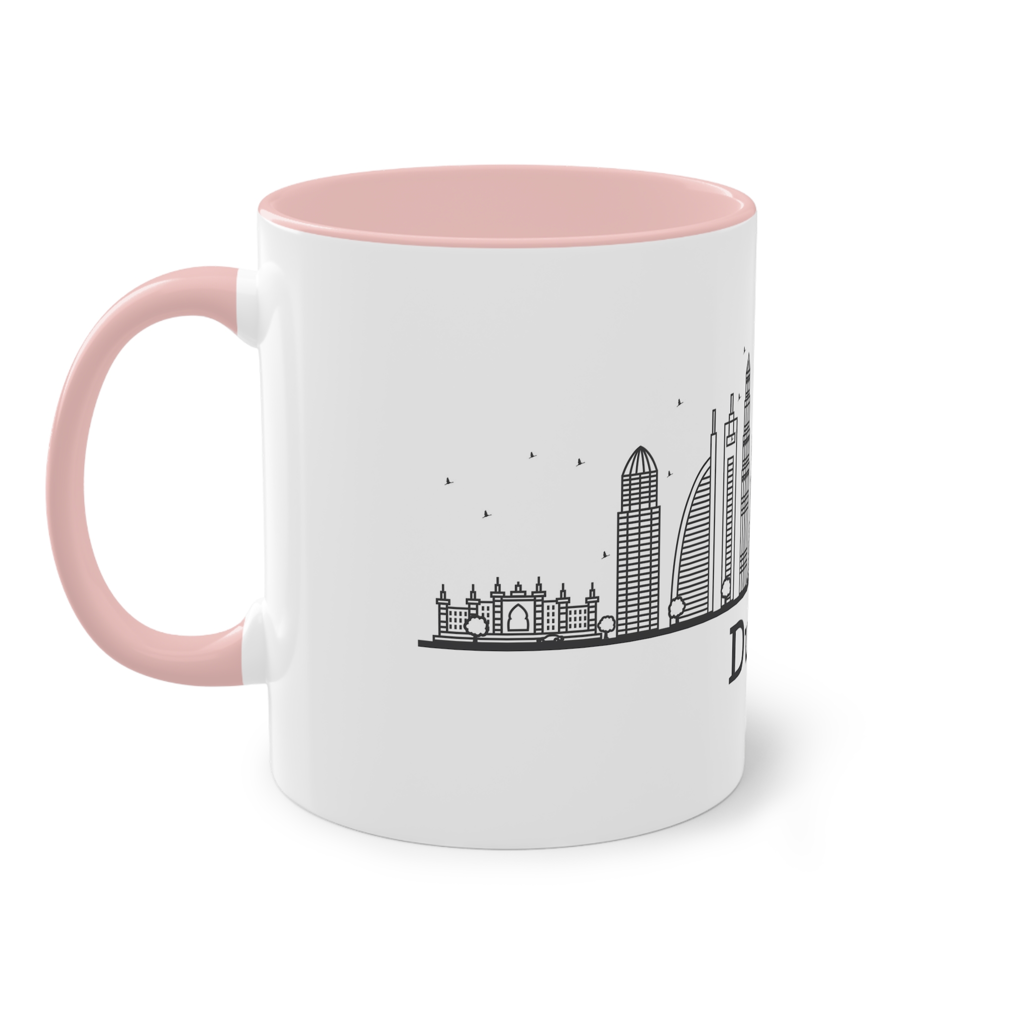 Dubai Outline Bold Two Tone Coffee Mug 11oz - Image 47