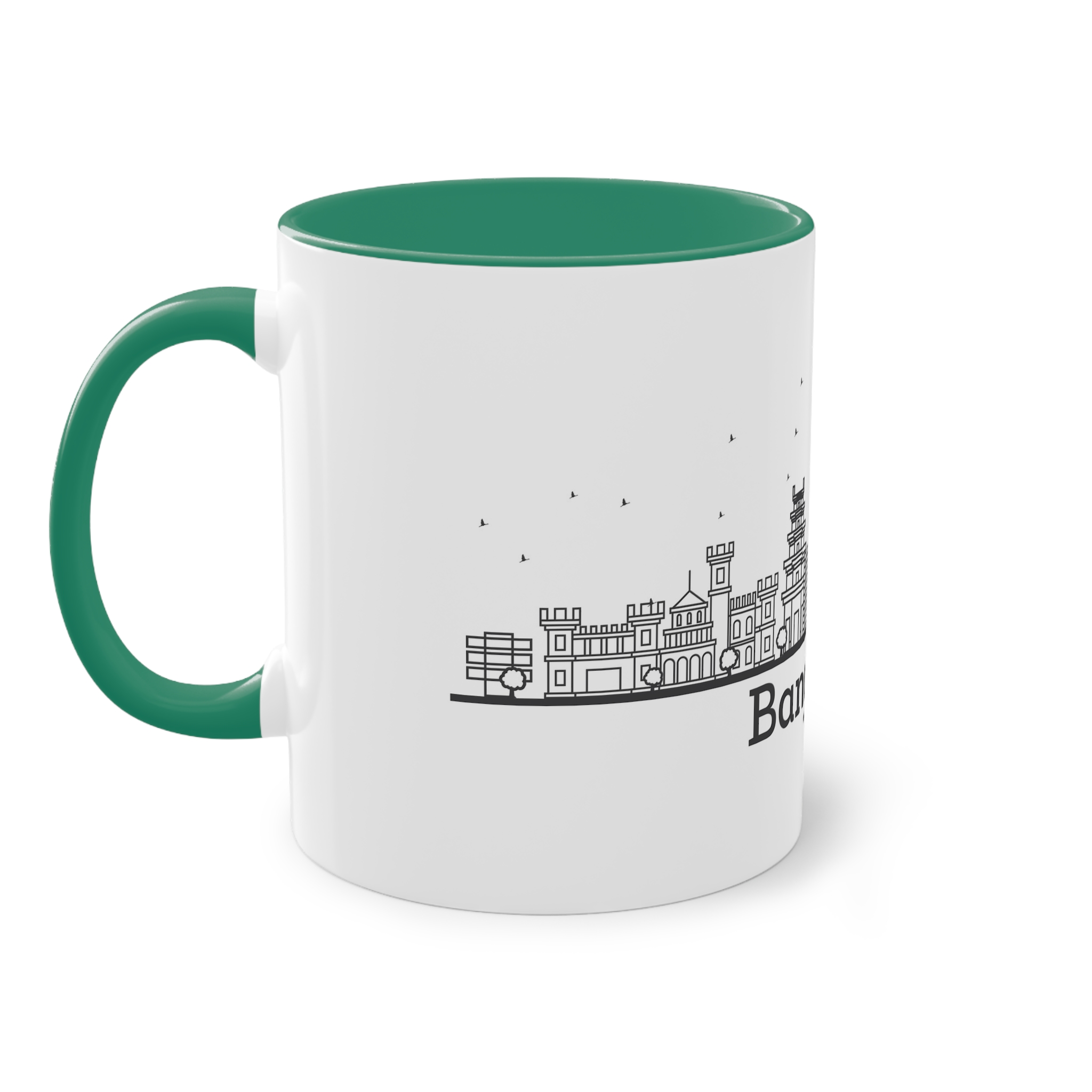 Bangalore Outline Bold Two Tone Coffee Mug 11oz - Image 31