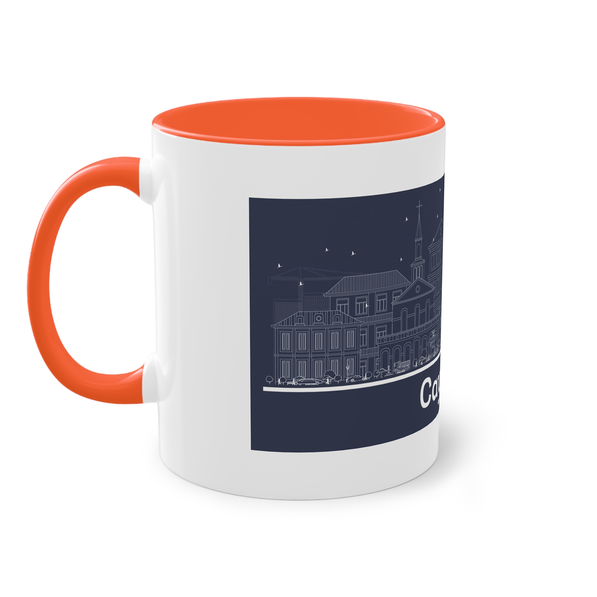 Cayenne Outline Inverse Two Tone Coffee Mug 11oz - Image 15