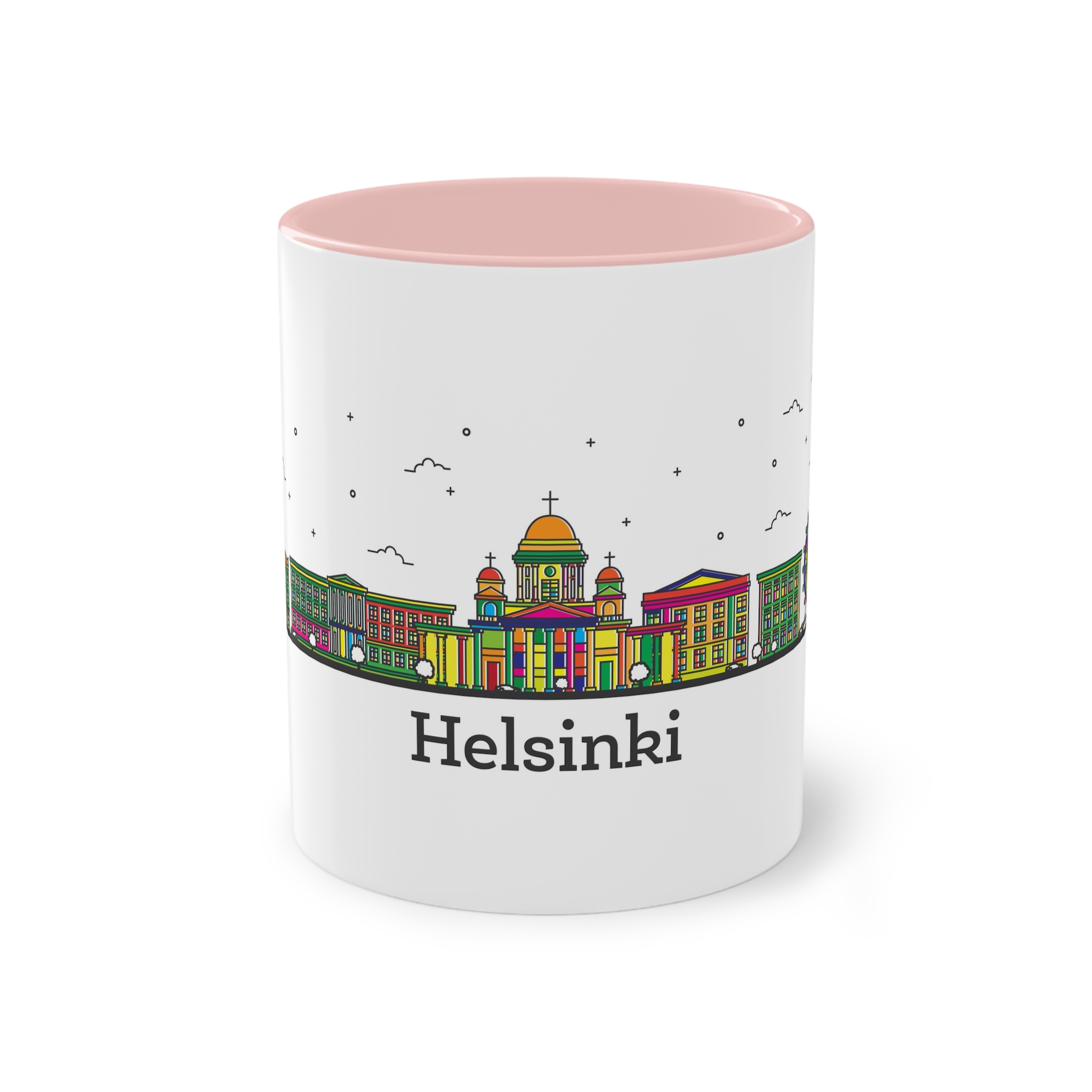 Helsinki Outline Bold Color Two Tone Coffee Mug 11oz - Image 45