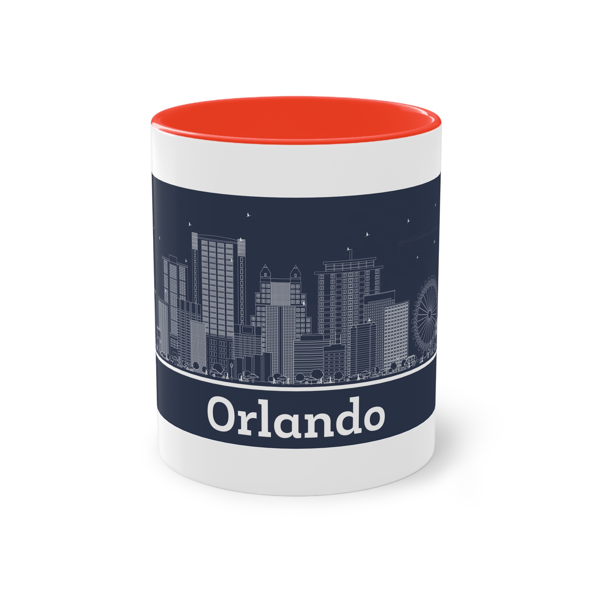 Orlando Outline Inverse Two Tone Coffee Mug 11oz
