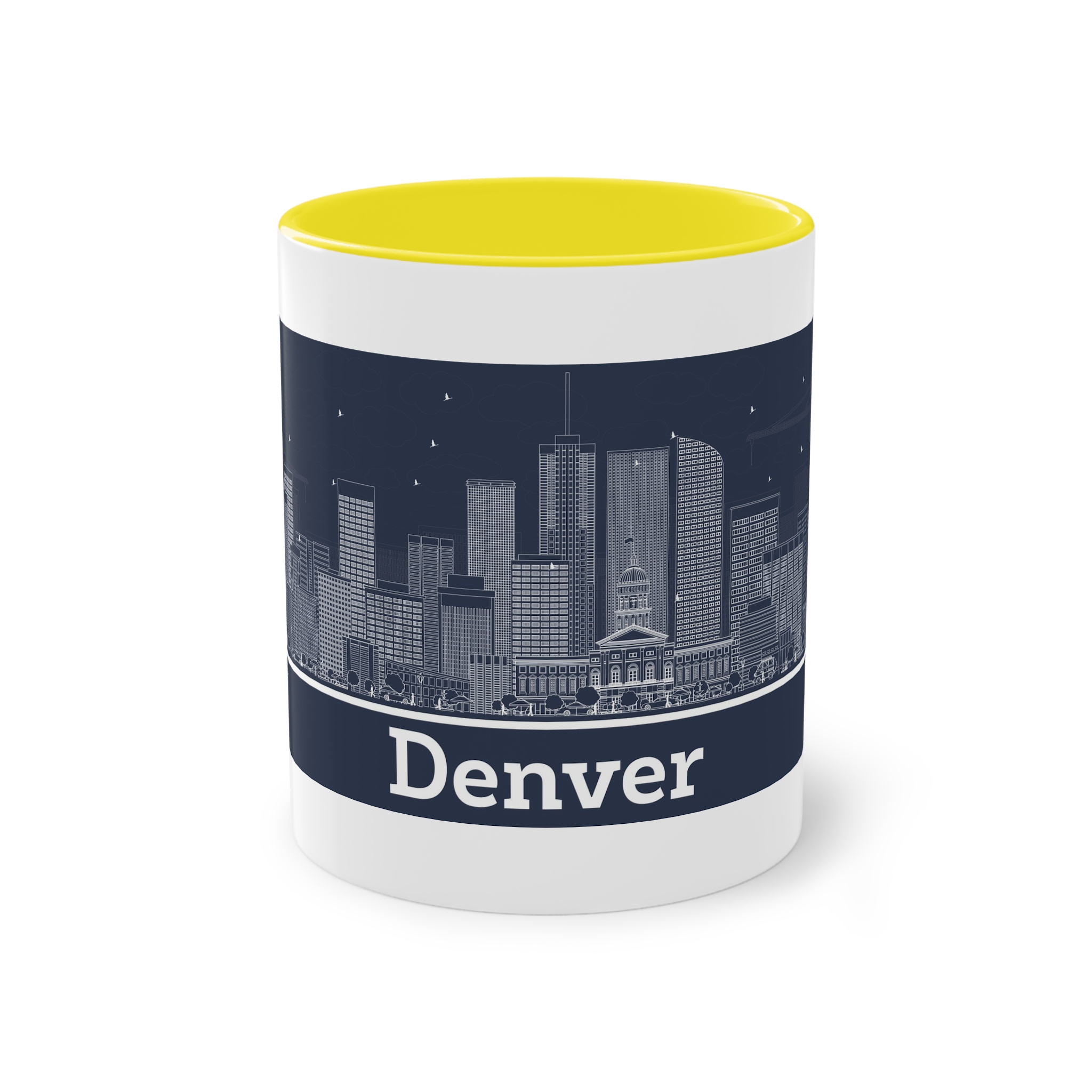 Denver Outline Inverse Two Tone Coffee Mug 11oz - Image 21