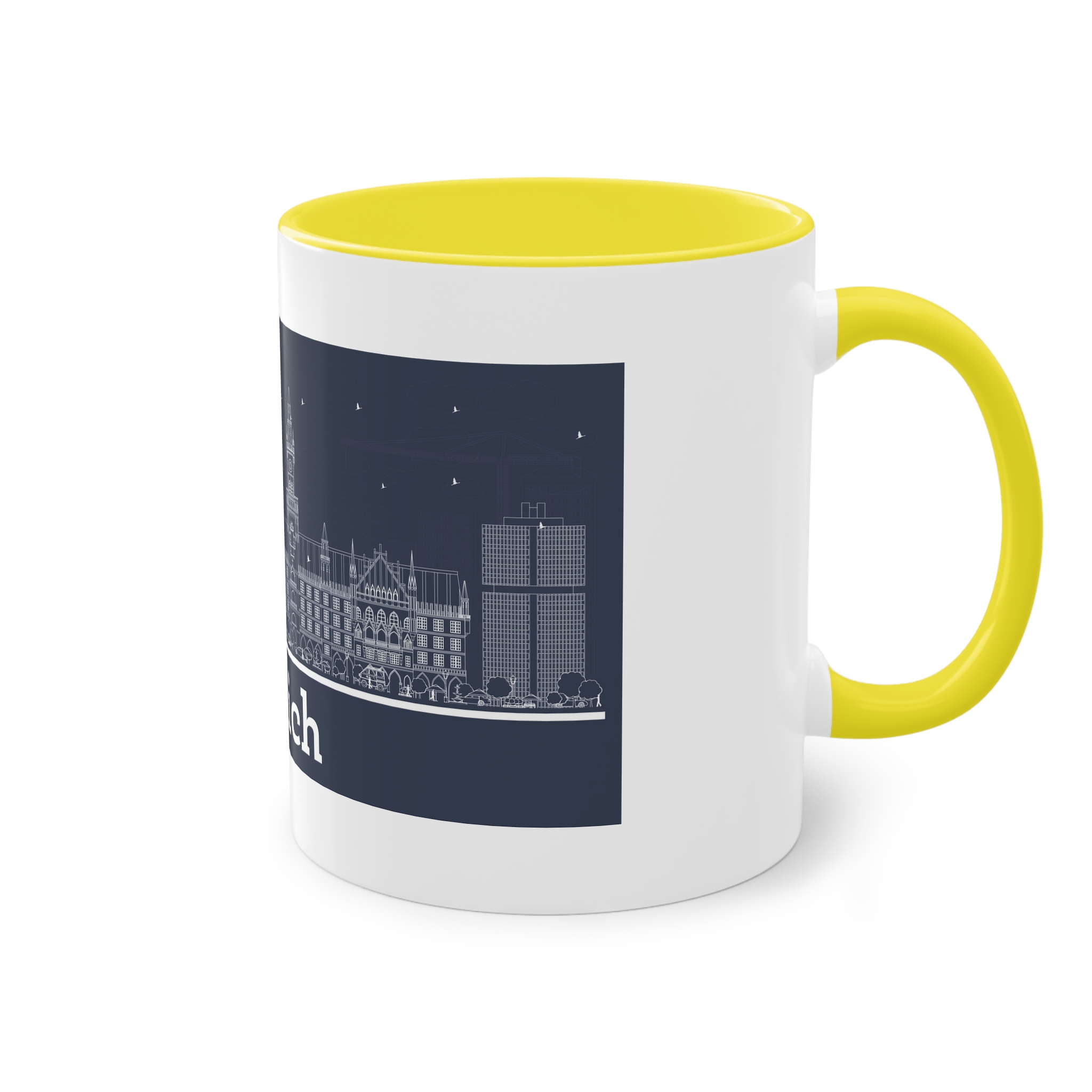 Munich Outline Inverse Two Tone Coffee Mug 11oz - Image 24