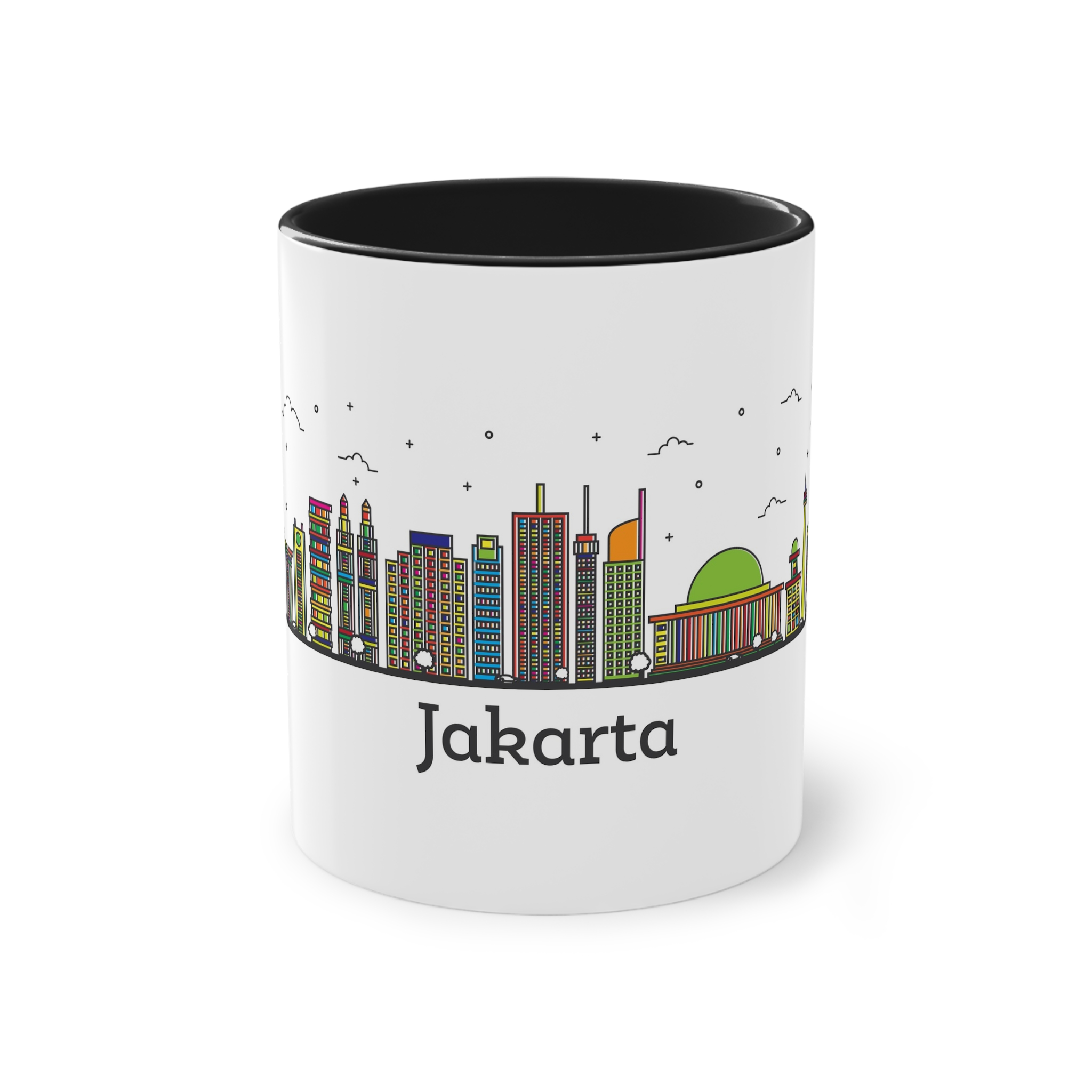 Jakarta Outline Bold Color Two Tone Coffee Mug 11oz - Image 9