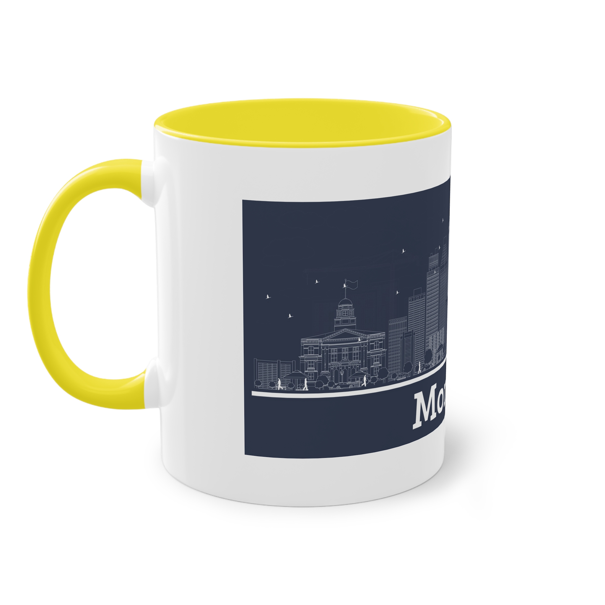 Montreal Outline Inverse Two Tone Coffee Mug 11oz - Image 23