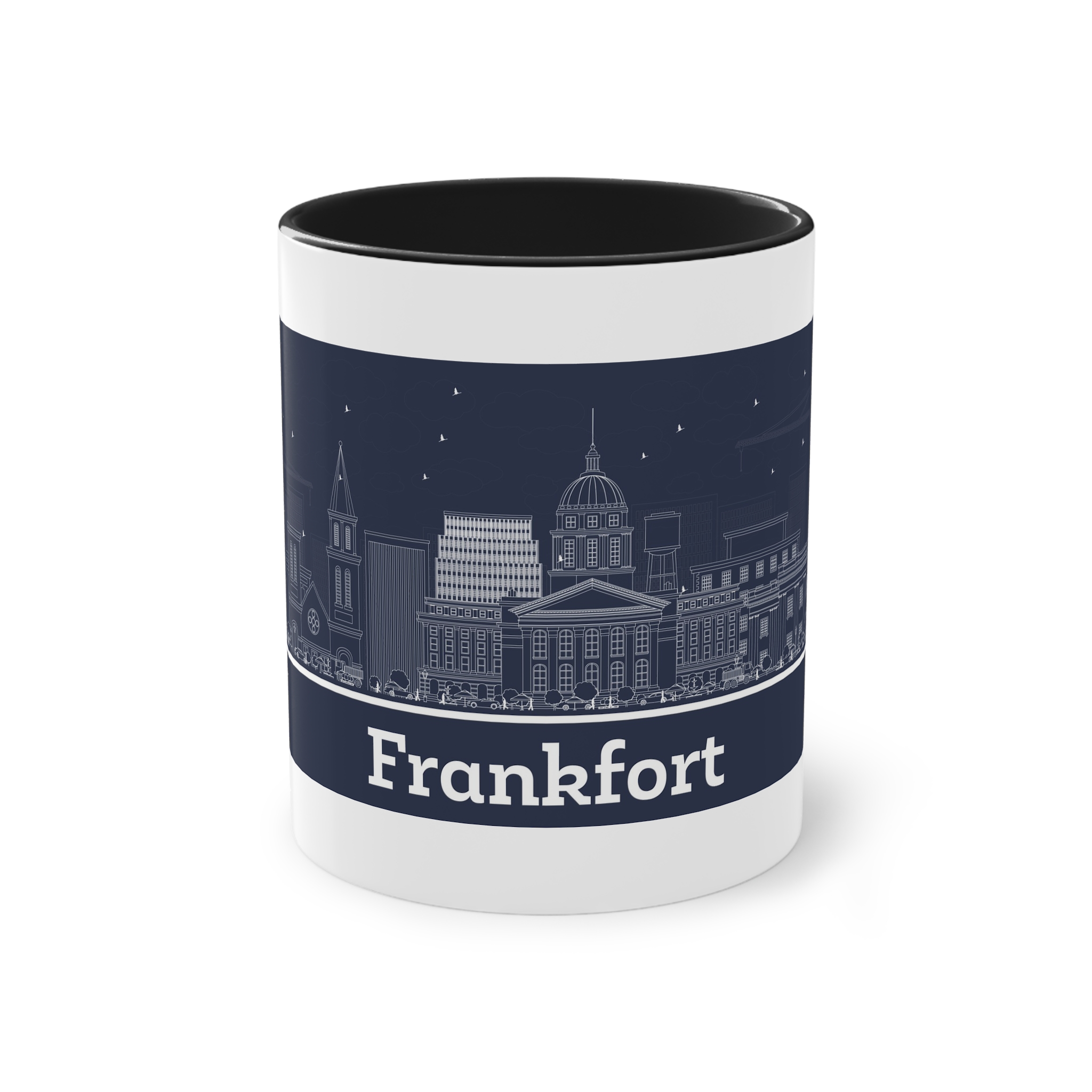 Frankfort Outline Inverse Two Tone Coffee Mug 11oz - Image 9