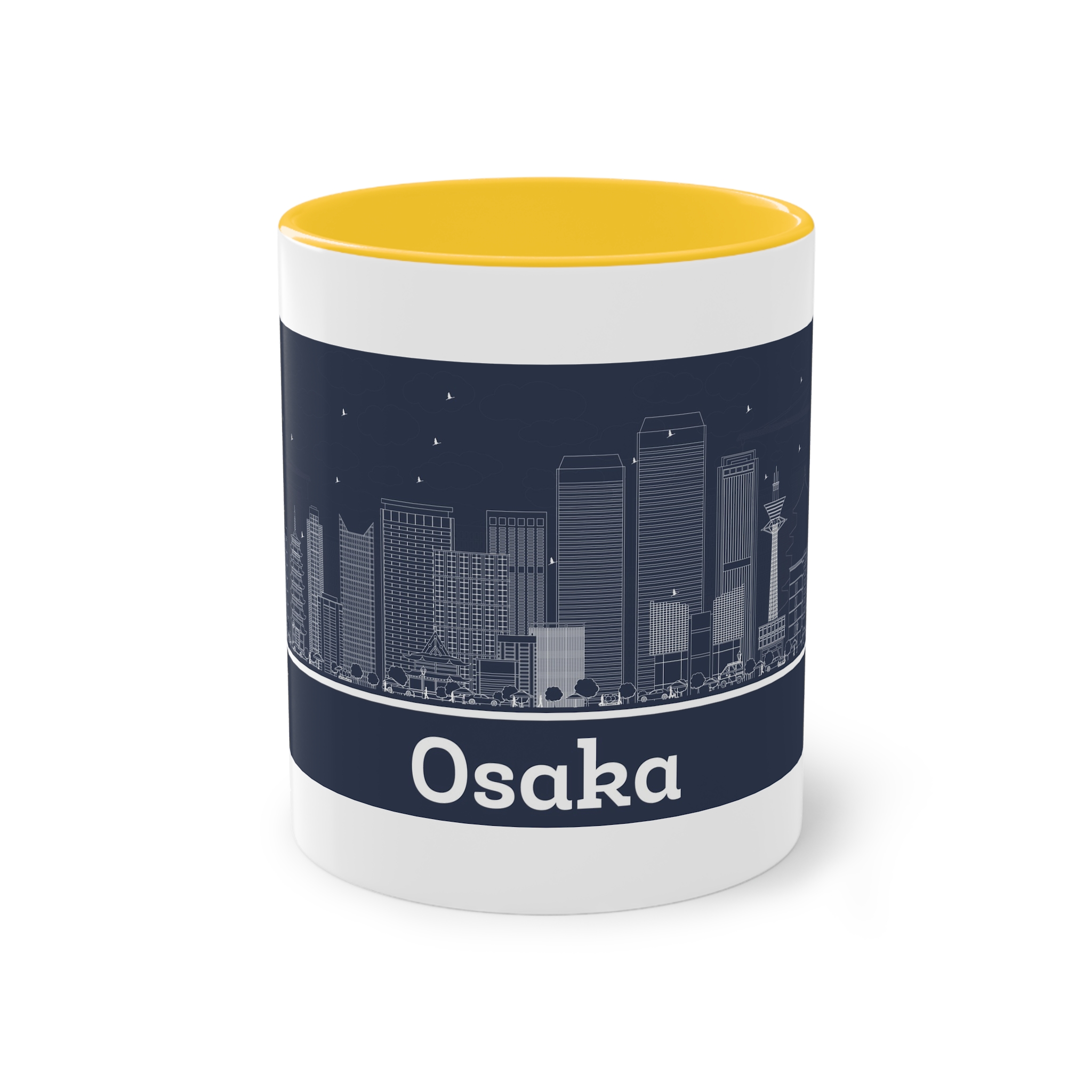 Osaka Outline Inverse Two Tone Coffee Mug 11oz - Image 17