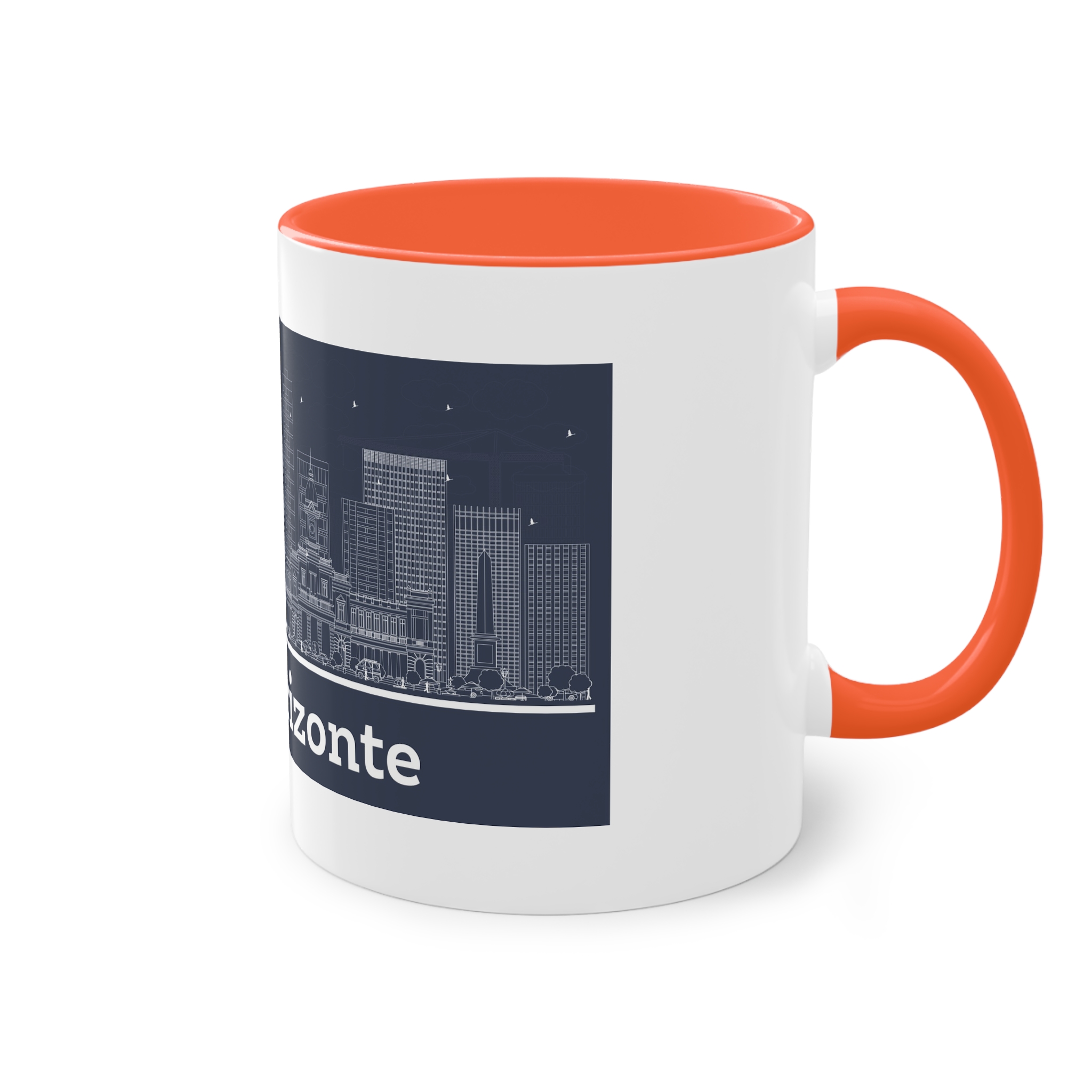 Belo Horizonte Outline Inverse Two Tone Coffee Mug 11oz - Image 16