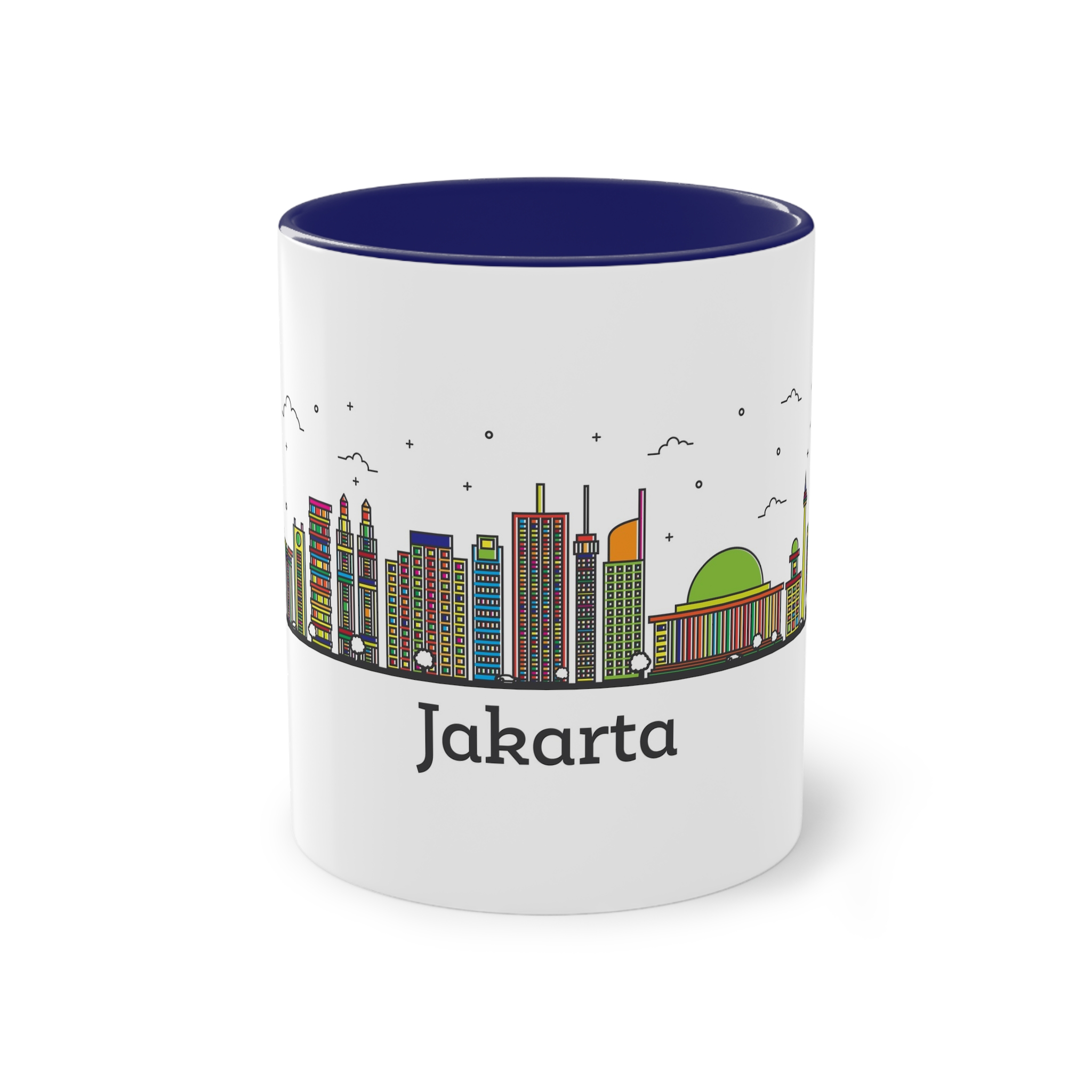 Jakarta Outline Bold Color Two Tone Coffee Mug 11oz - Image 41