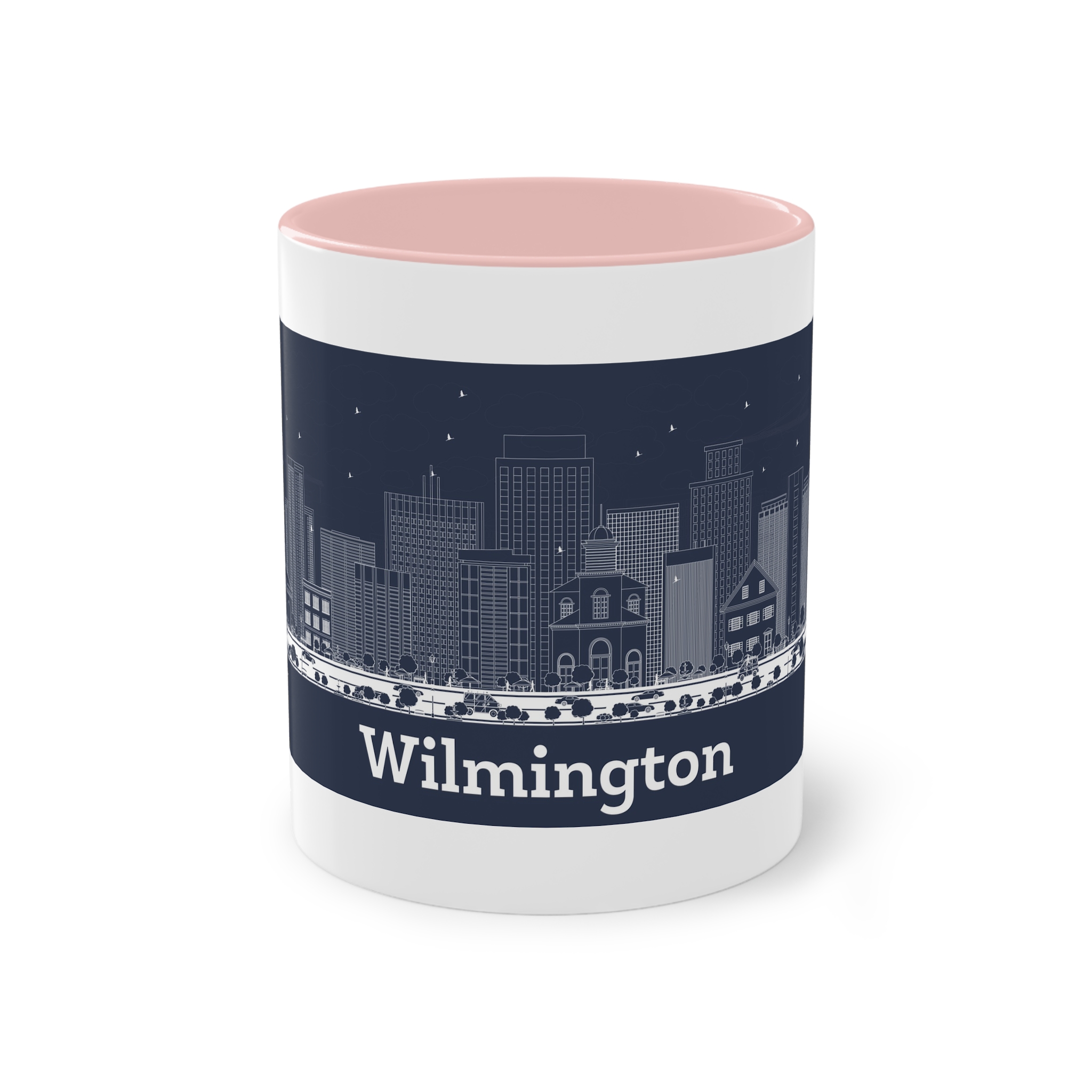 Wilmington Outline Inverse Two Tone Coffee Mug 11oz - Image 45