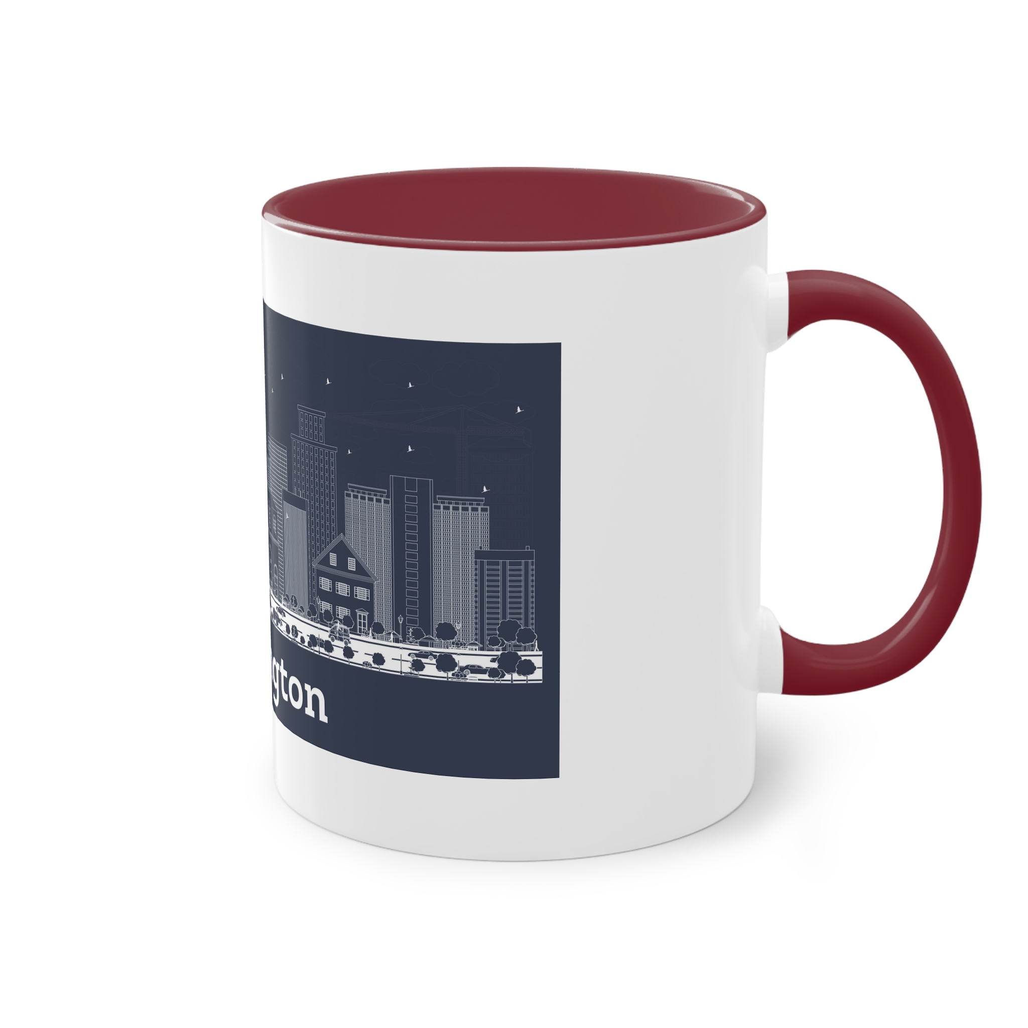 Wilmington Outline Inverse Two Tone Coffee Mug 11oz - Image 8