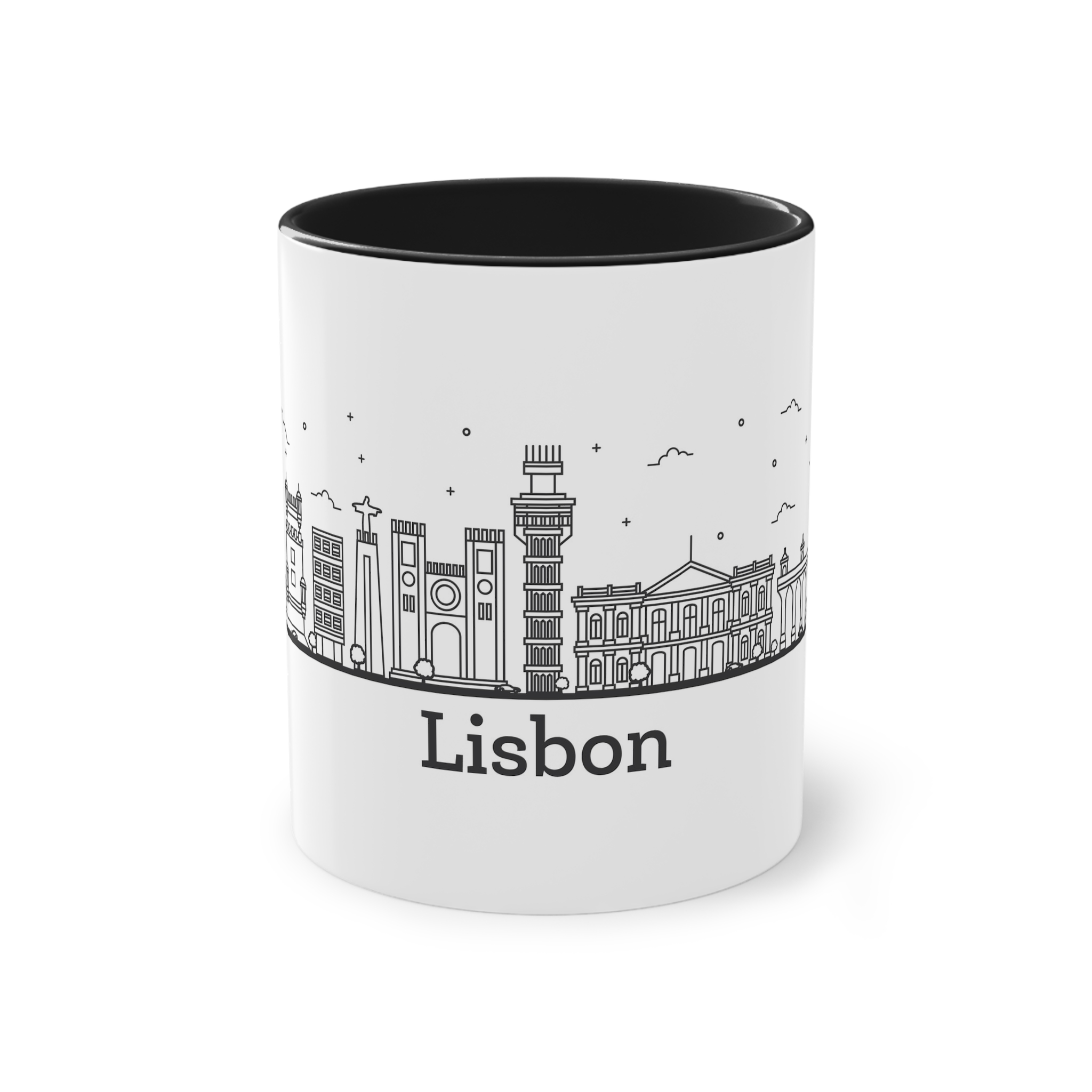 Lisbon Outline Bold Two Tone Coffee Mug 11oz - Image 9