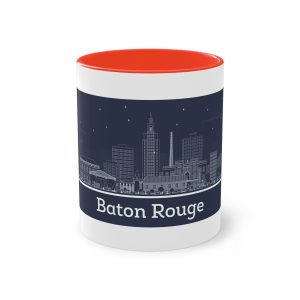 Baton Rouge Outline Inverse Two Tone Coffee Mug 11oz