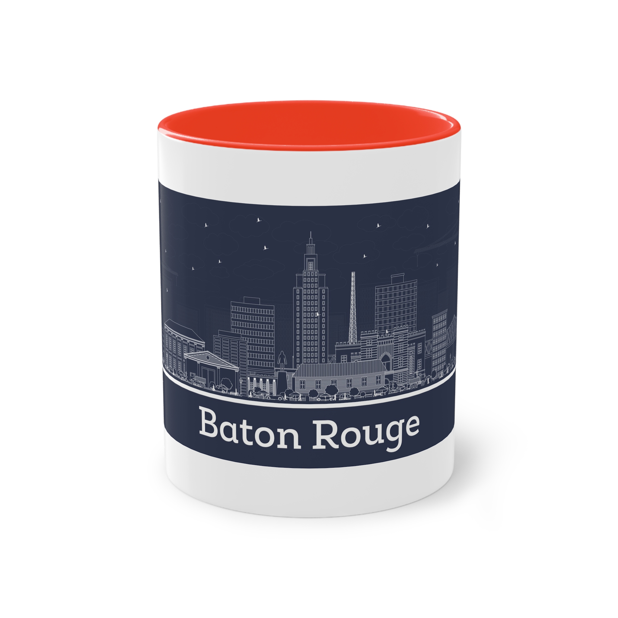 Baton Rouge Outline Inverse Two Tone Coffee Mug 11oz