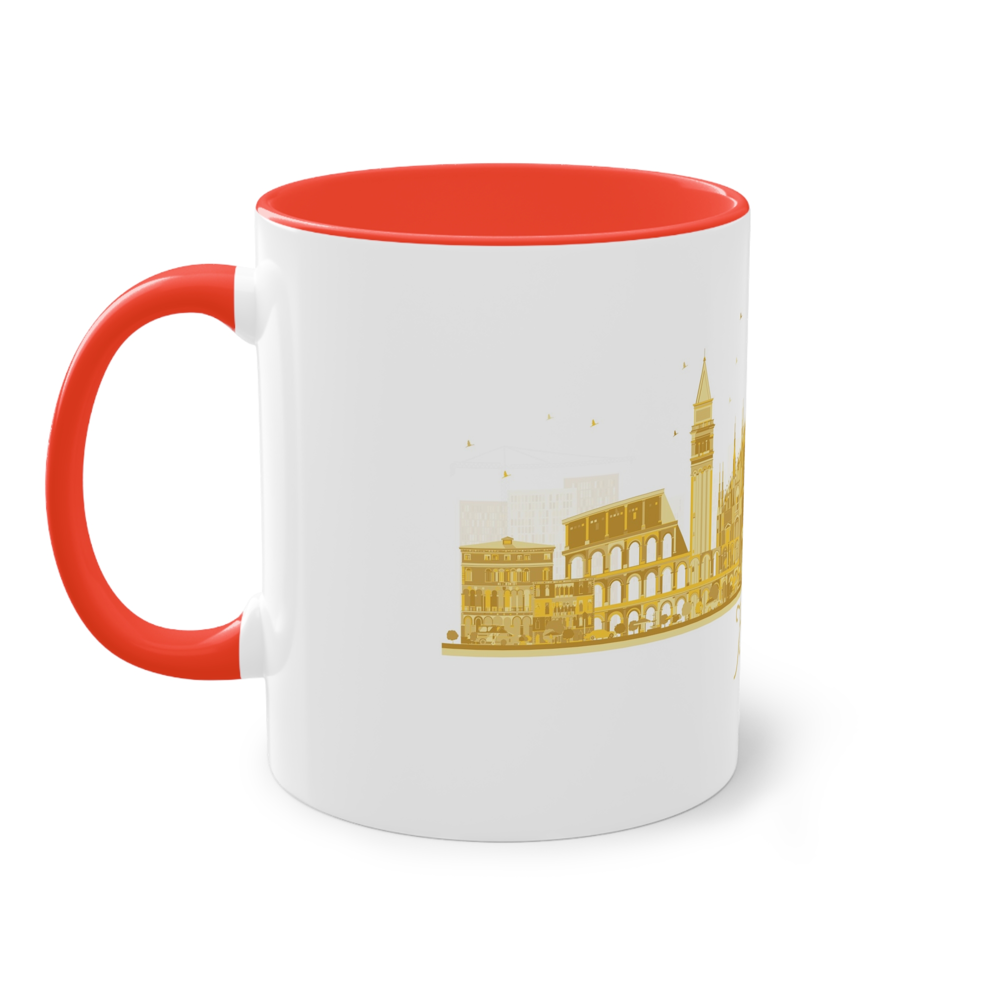 Italy Silhouette Golden 1 Two Tone Coffee Mug 11oz - Image 3