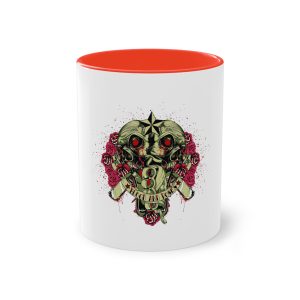 Back Back Zombie Skulls With Blades Knuckle Duster Two Tone Coffee Mug 11oz