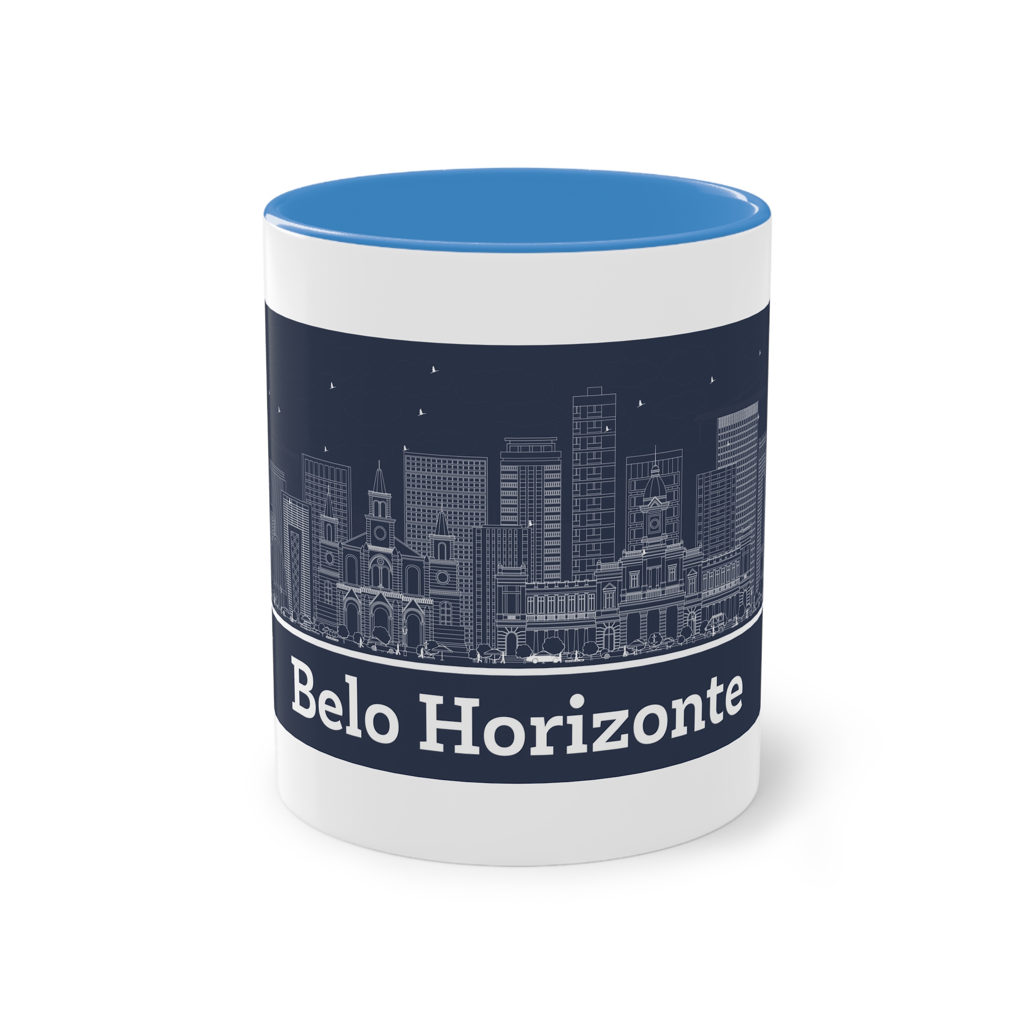 Belo Horizonte Outline Inverse Two Tone Coffee Mug 11oz - Image 33