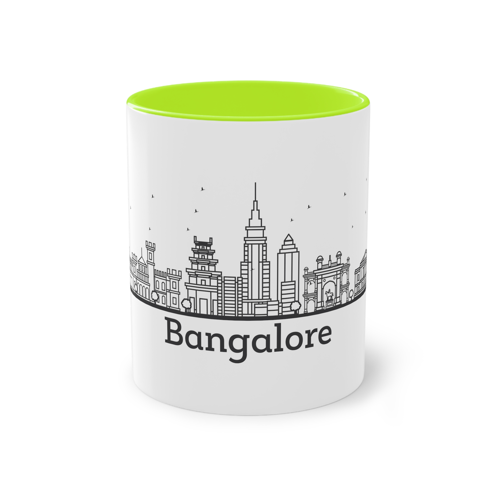 Bangalore Outline Bold Two Tone Coffee Mug 11oz - Image 25