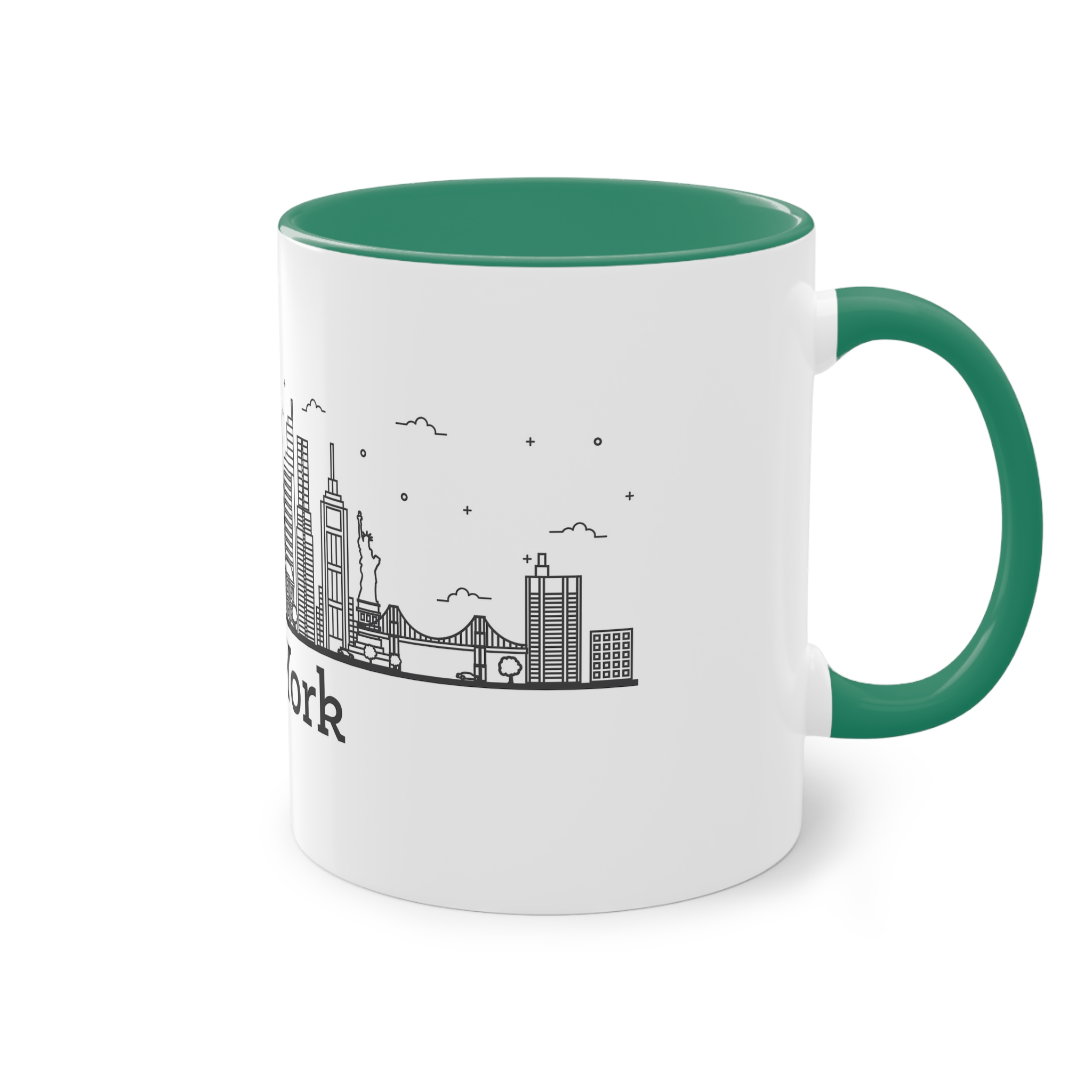 New York Outline Bold 2018 Two Tone Coffee Mug 11oz - Image 32