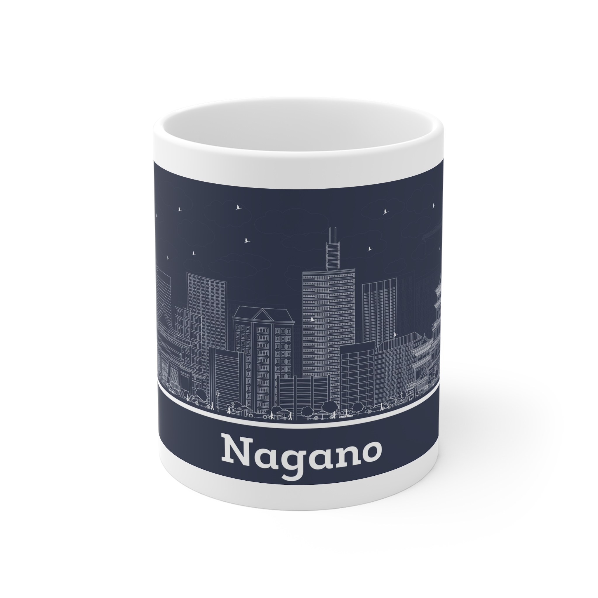 Nagano Outline Inverse 11oz White Mug