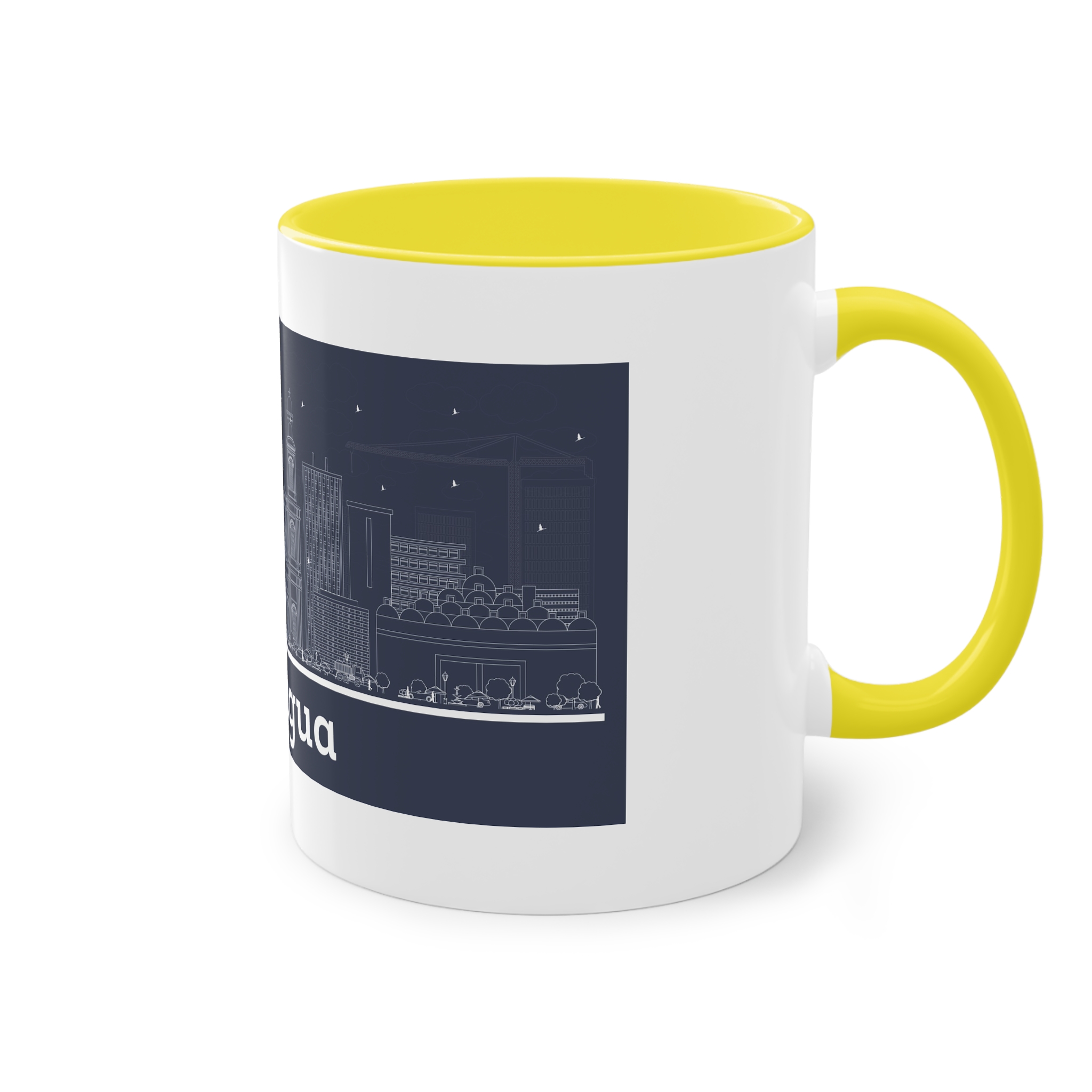 Managua Outline Inverse Two Tone Coffee Mug 11oz - Image 24