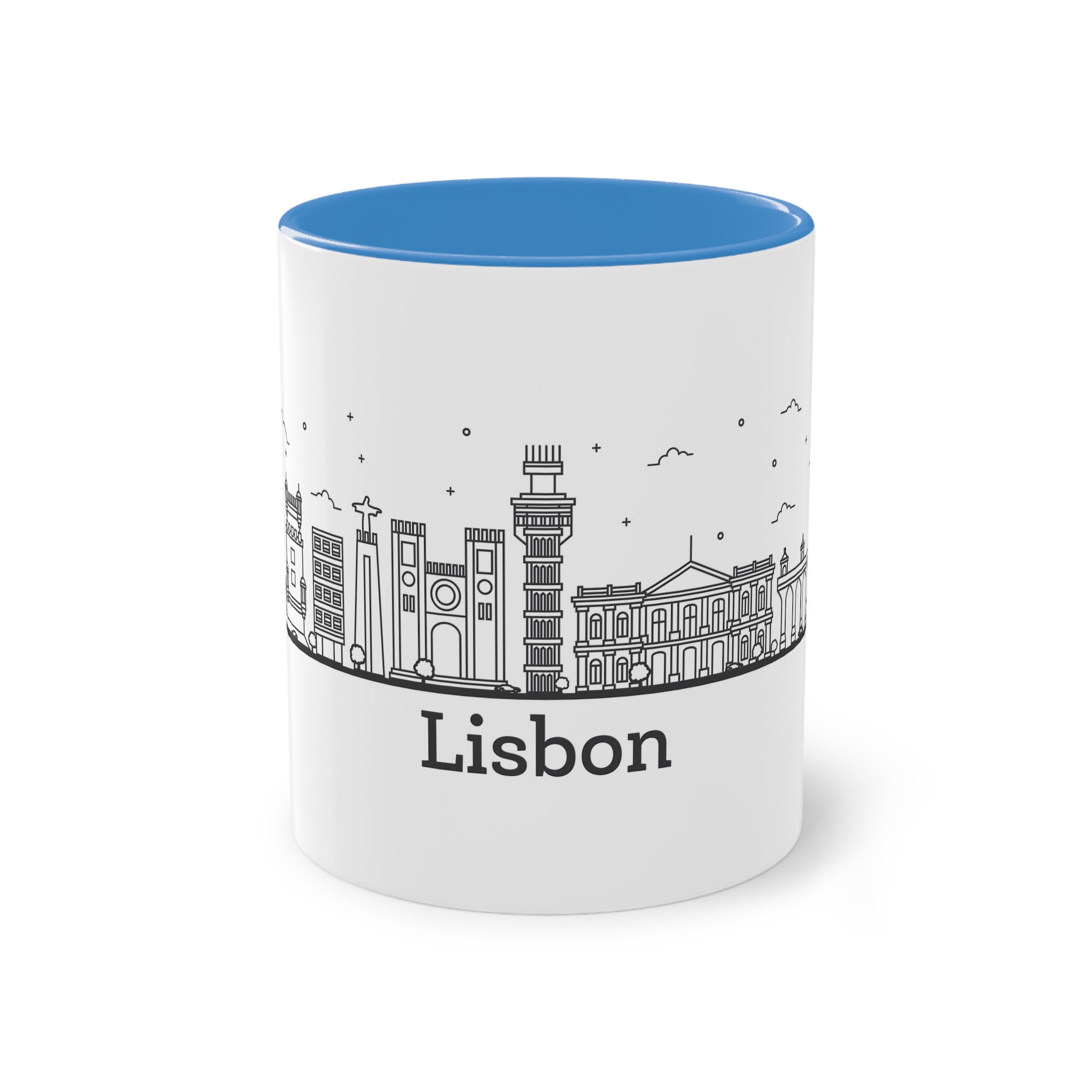 Lisbon Outline Bold Two Tone Coffee Mug 11oz - Image 33