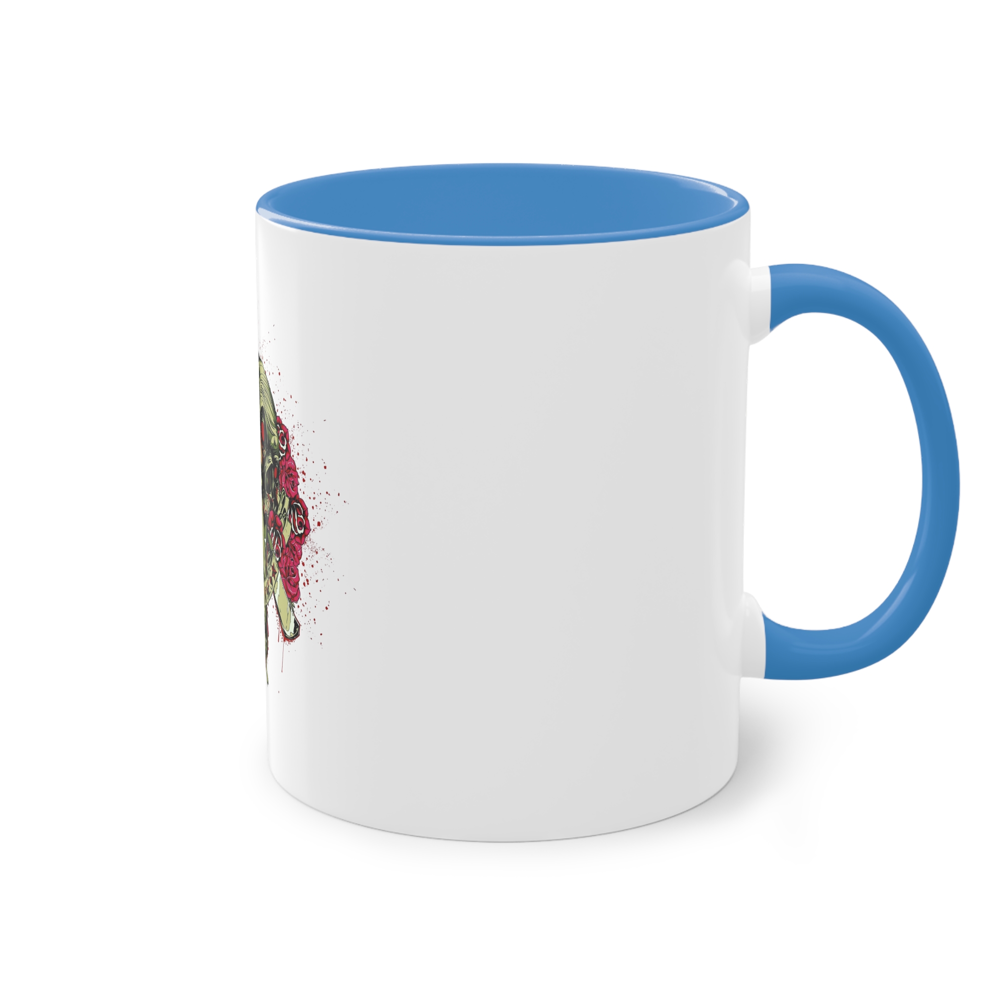 Back Back Zombie Skulls With Blades Knuckle Duster Two Tone Coffee Mug 11oz - Image 36