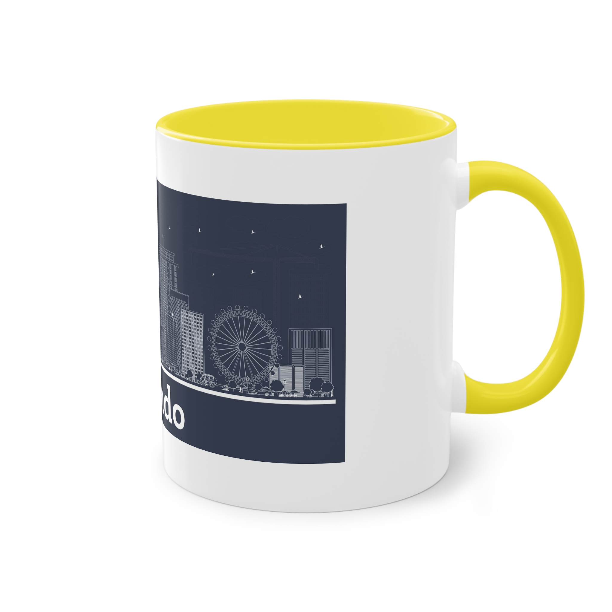 Orlando Outline Inverse Two Tone Coffee Mug 11oz - Image 24