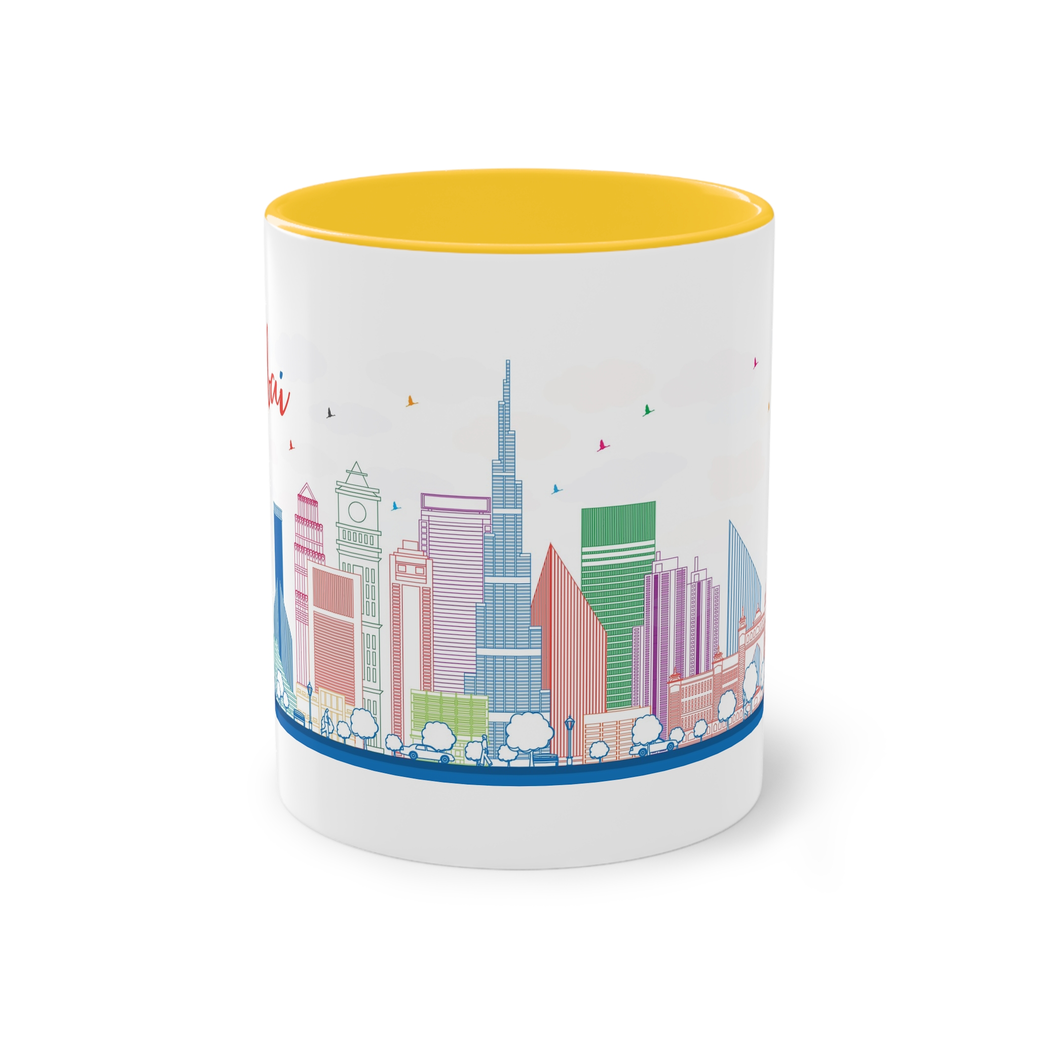 Dubai Outline Color Two Tone Coffee Mug 11oz - Image 17