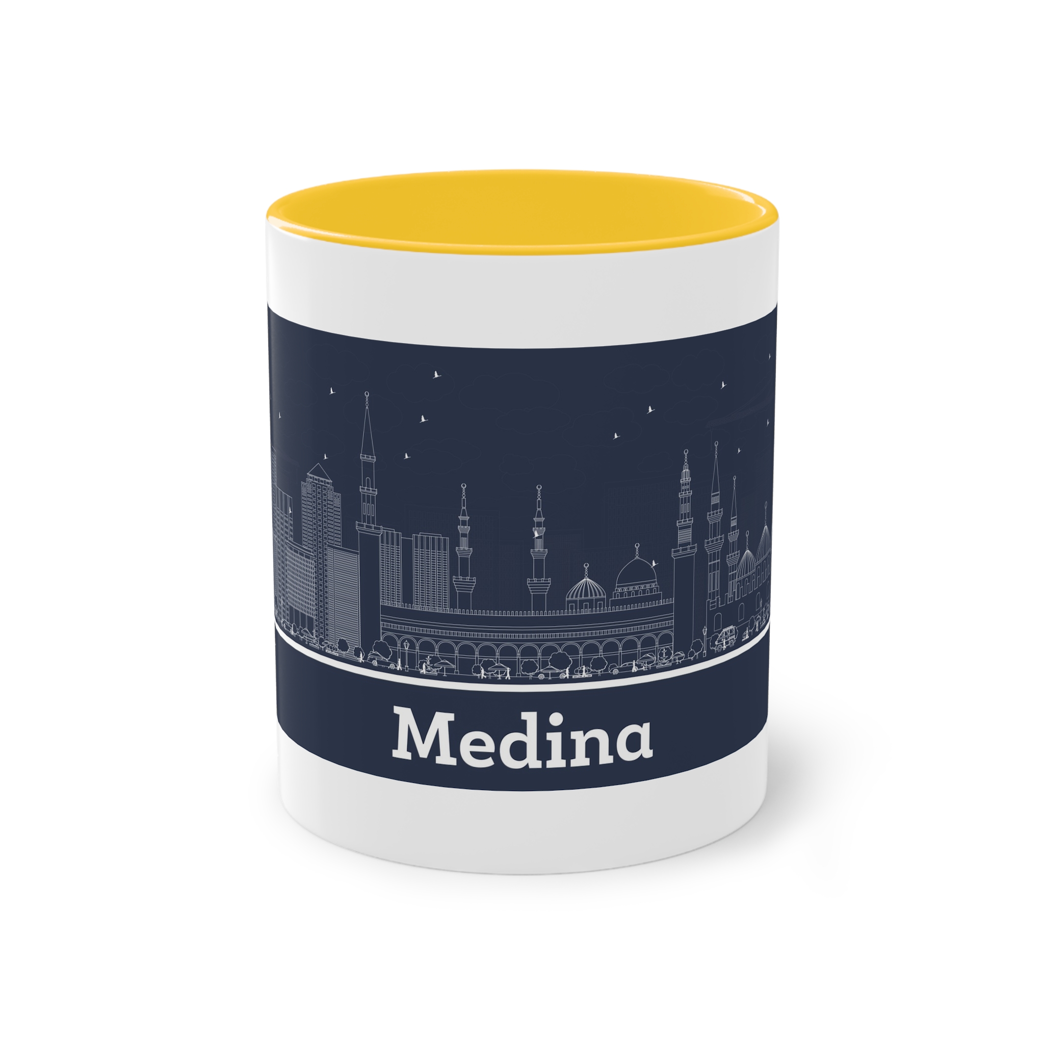 Medina Outline Inverse Two Tone Coffee Mug 11oz - Image 17