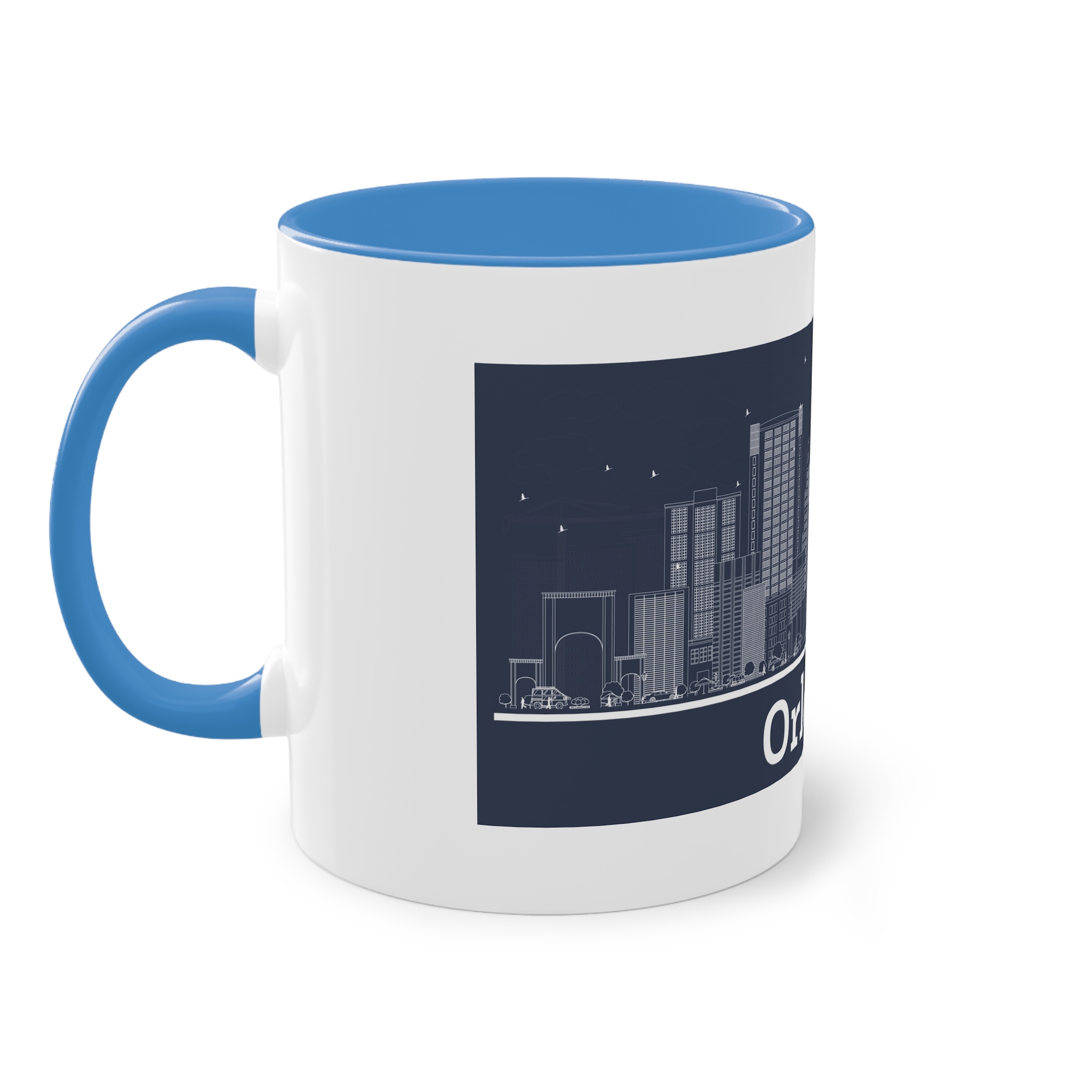Orlando Outline Inverse Two Tone Coffee Mug 11oz - Image 35