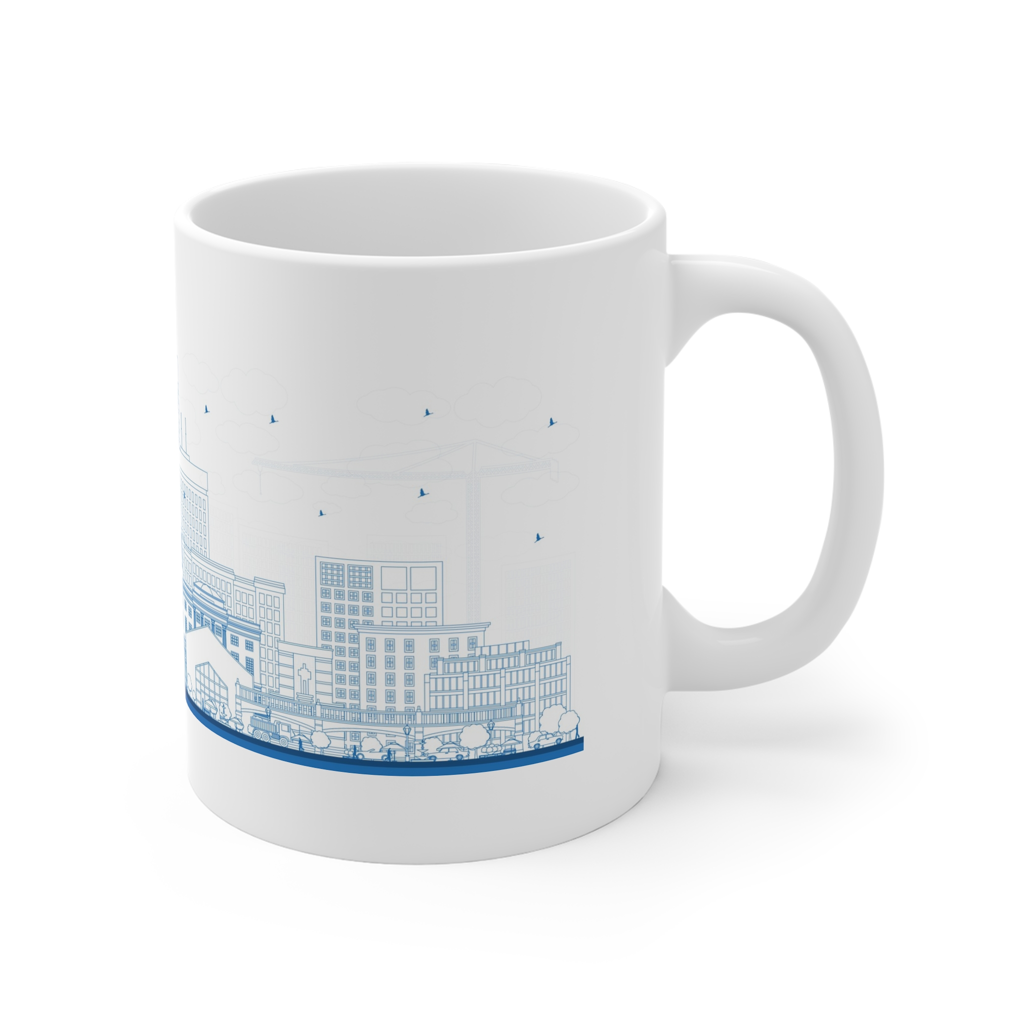 Providence Rhode Island Outline 11oz White Mug - Image 3
