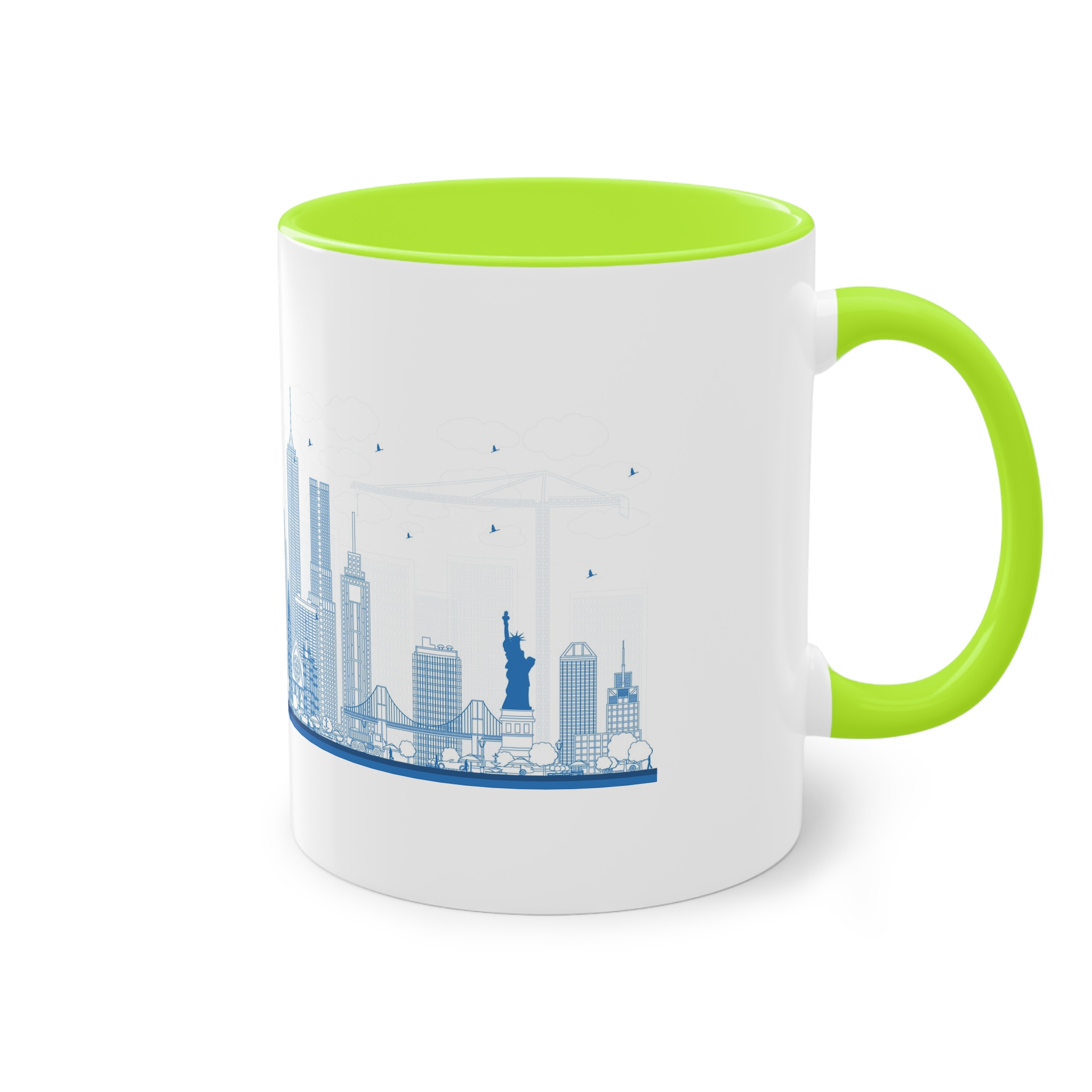 New York New Outline Two Tone Coffee Mug 11oz - Image 28