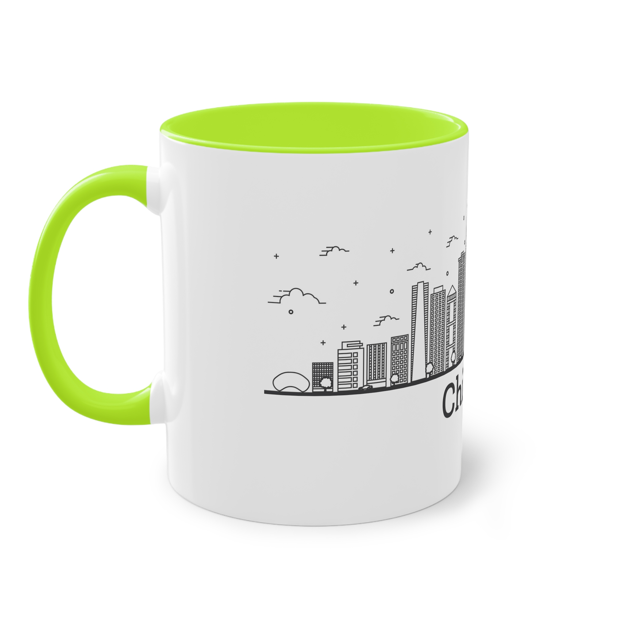 Chicago Outline Bold Two Tone Coffee Mug 11oz - Image 27