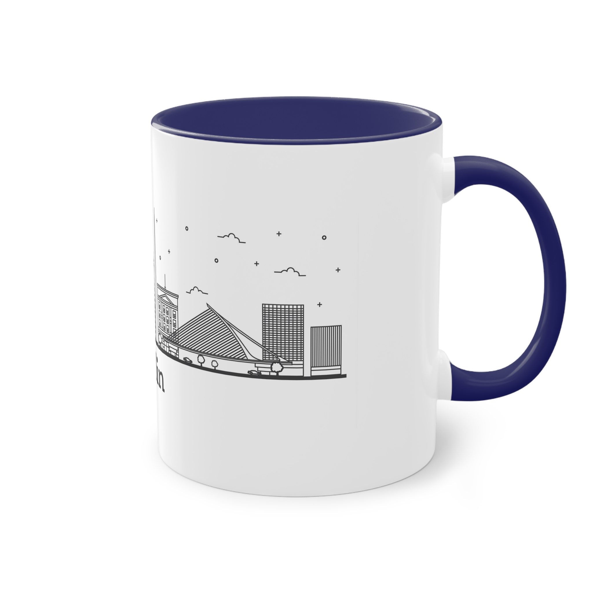 Dublin Outline Bold Two Tone Coffee Mug 11oz - Image 44