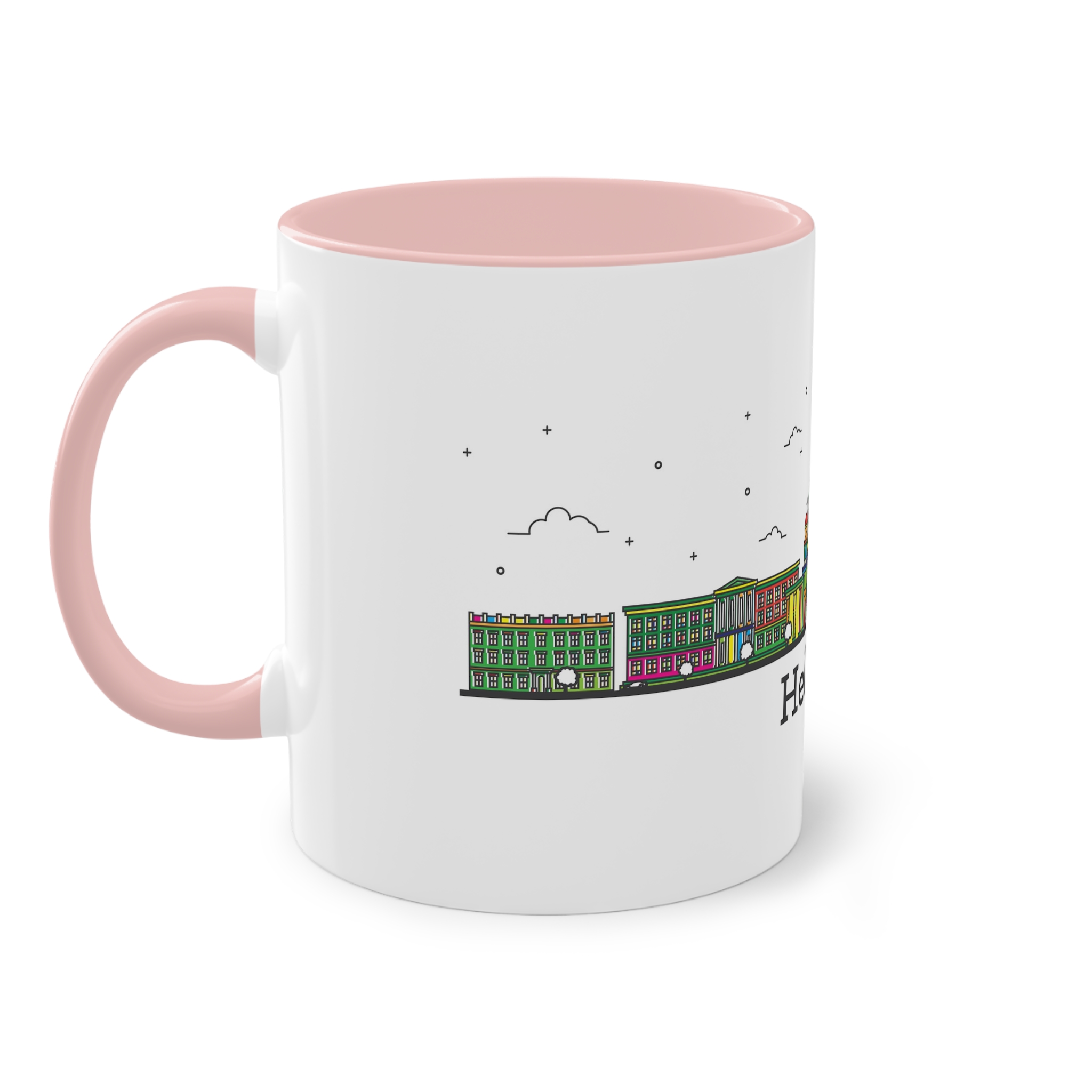 Helsinki Outline Bold Color Two Tone Coffee Mug 11oz - Image 47
