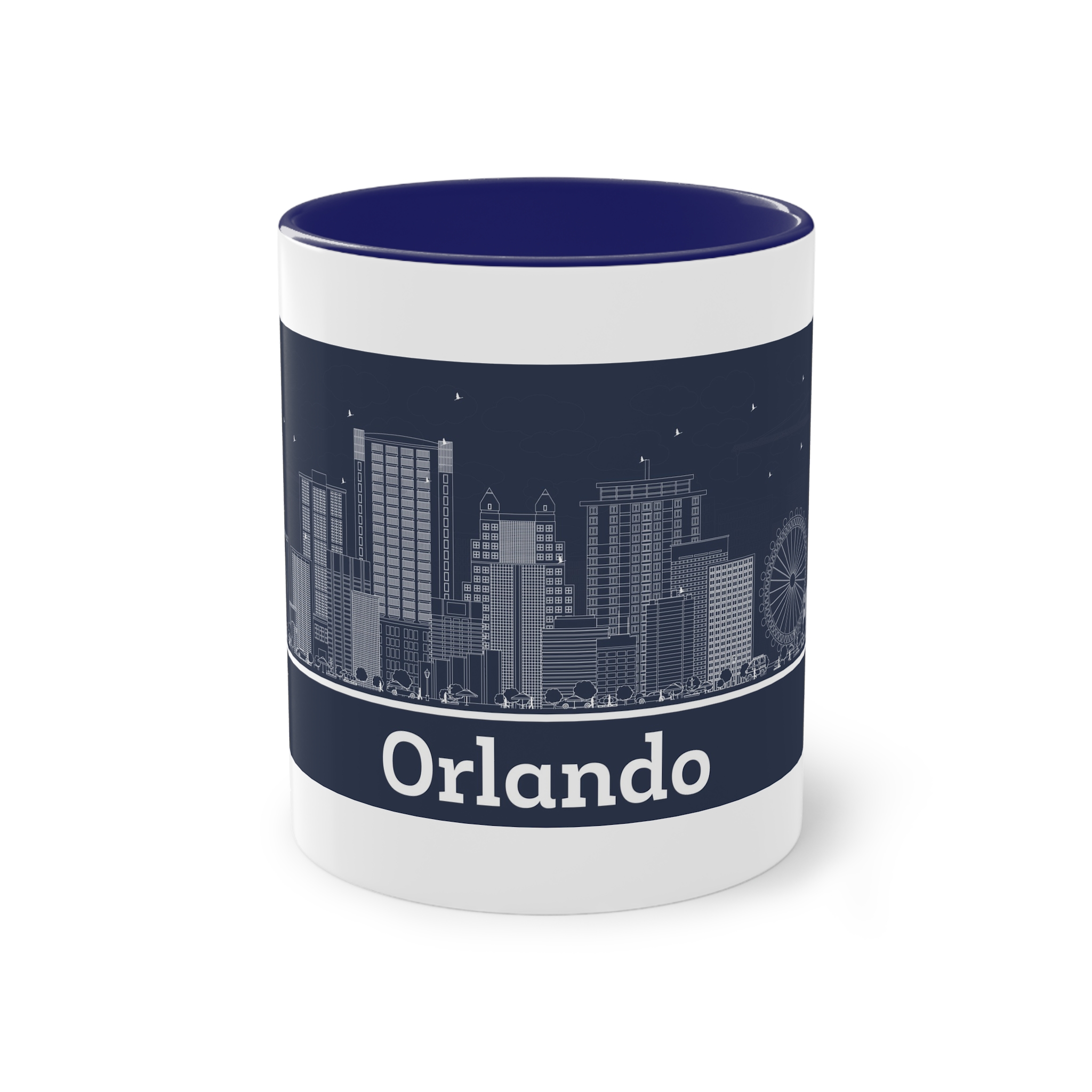 Orlando Outline Inverse Two Tone Coffee Mug 11oz - Image 41