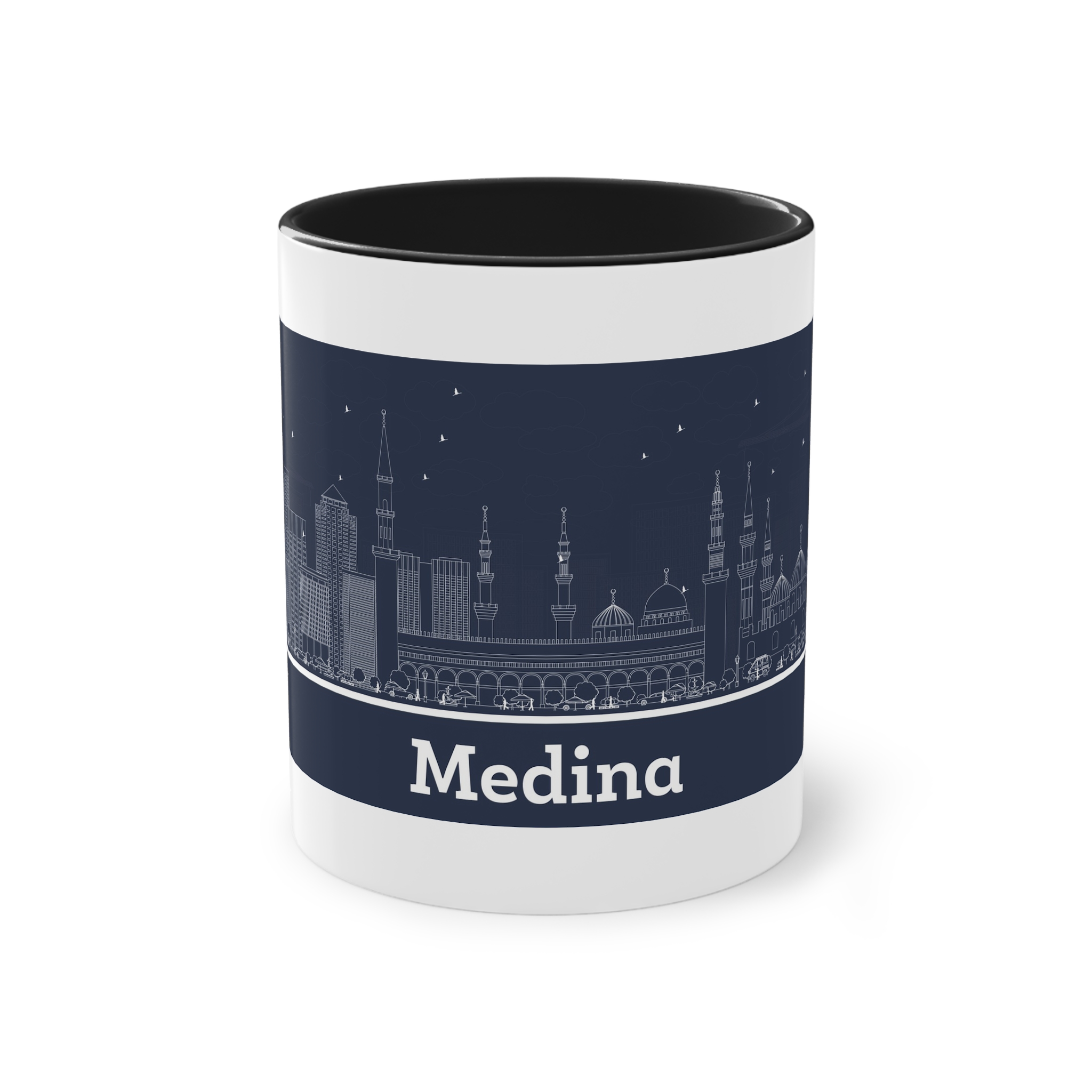Medina Outline Inverse Two Tone Coffee Mug 11oz - Image 9