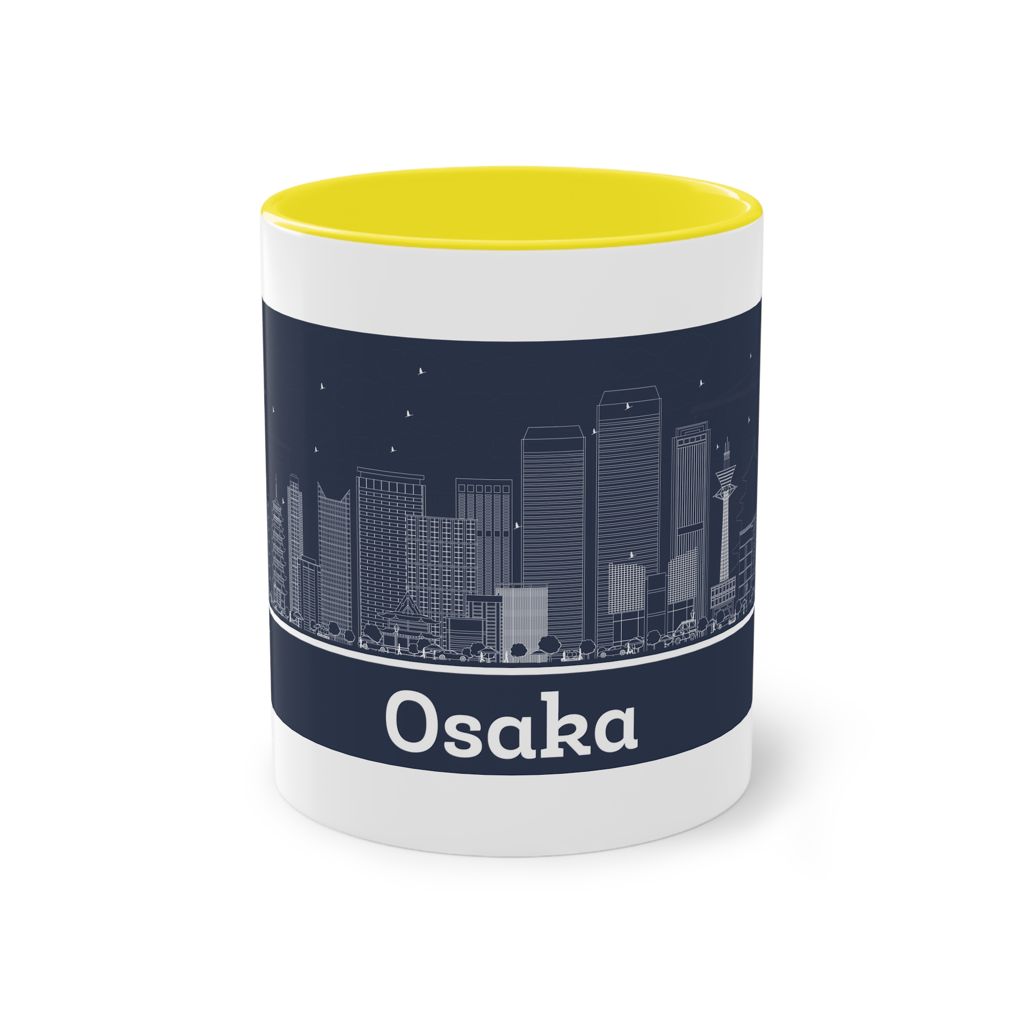Osaka Outline Inverse Two Tone Coffee Mug 11oz - Image 21
