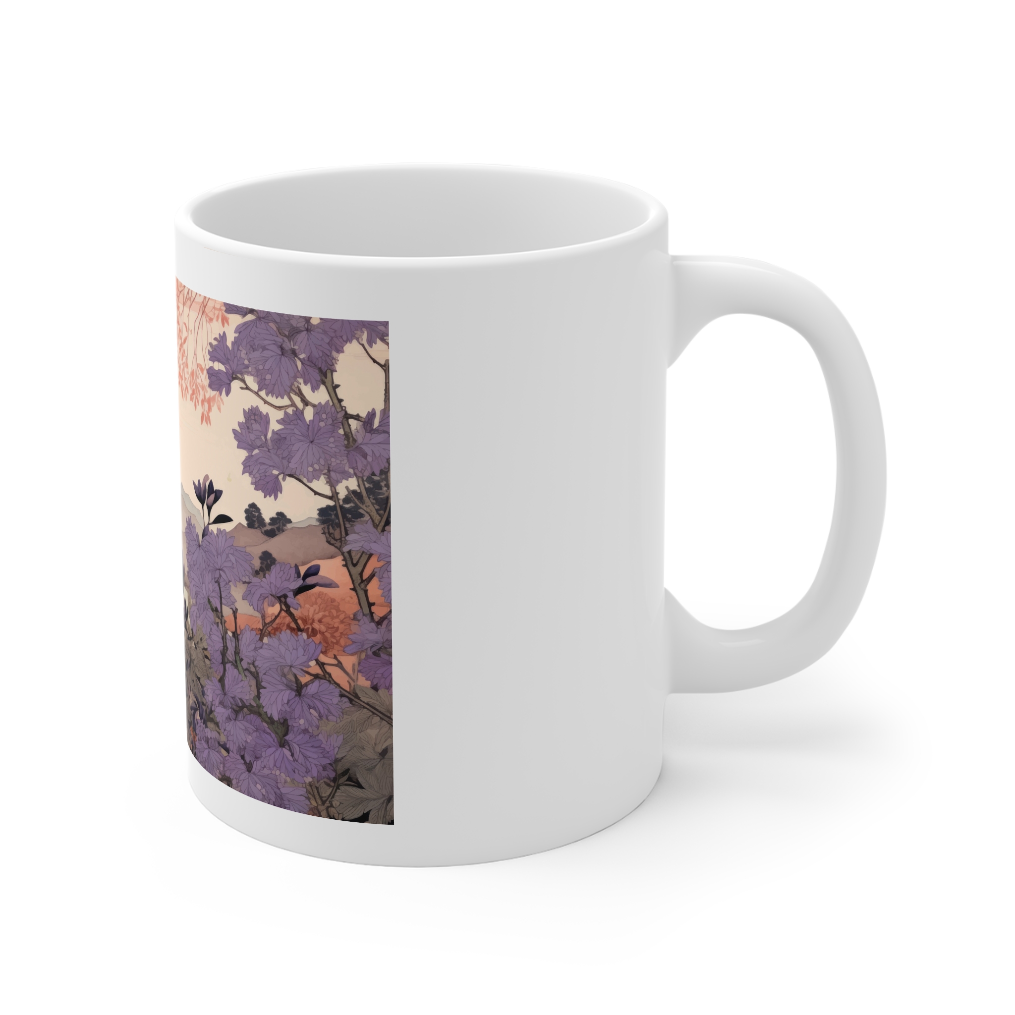 Serene Japanese Landscape Painting 11oz White Mug - Image 3