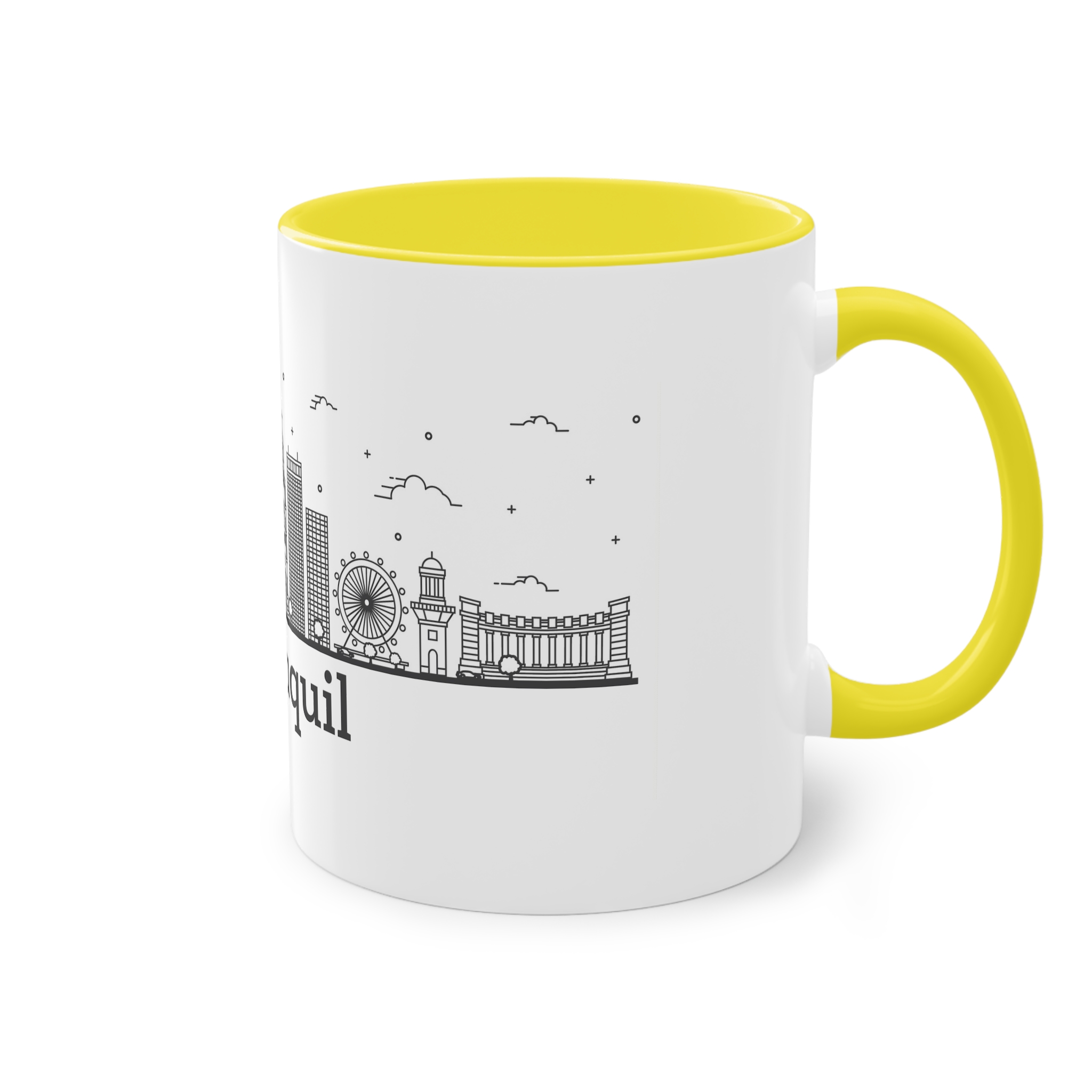 Guayaquil Outline Bold Two Tone Coffee Mug 11oz - Image 24