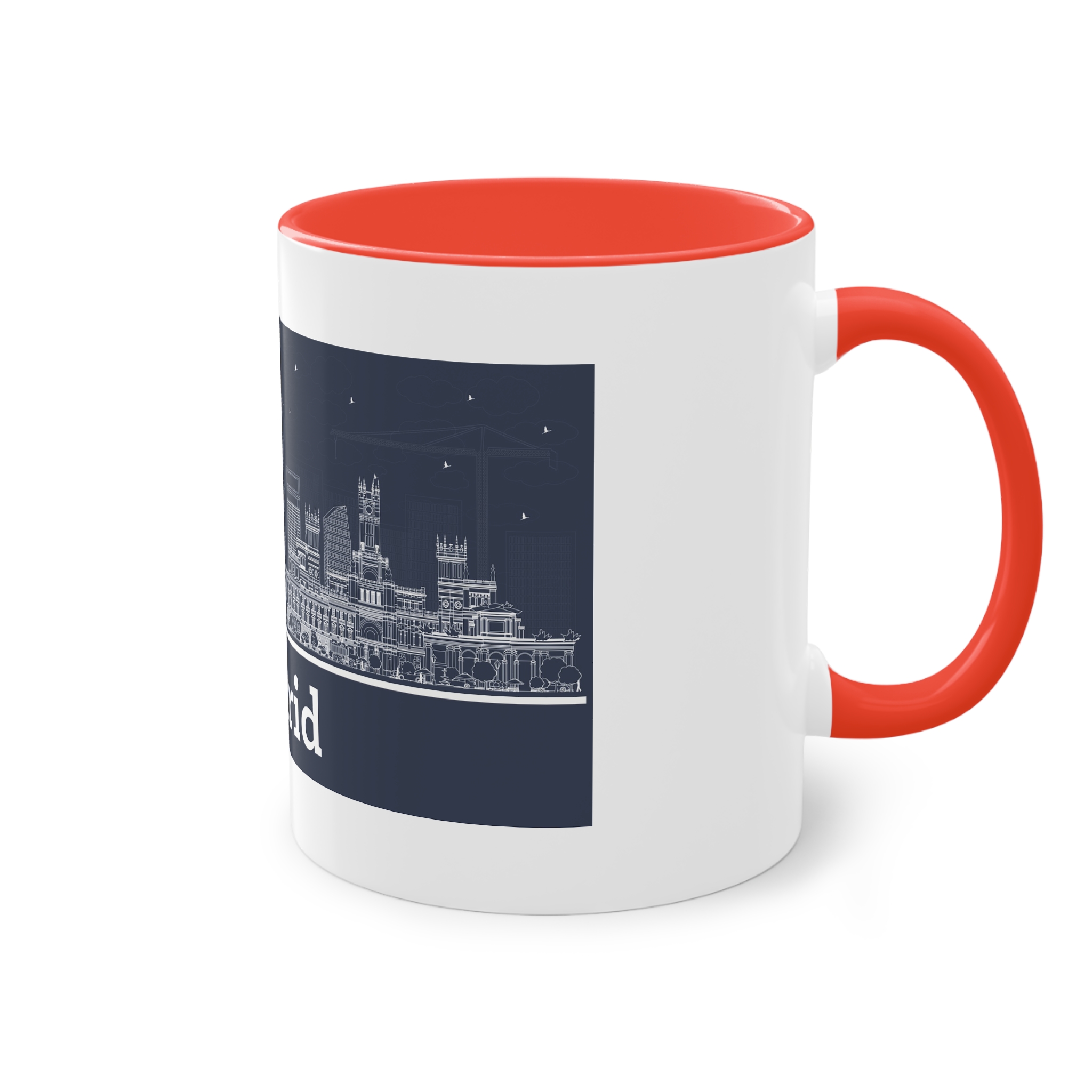 Madrid New Outline Inverse Two Tone Coffee Mug 11oz - Image 4