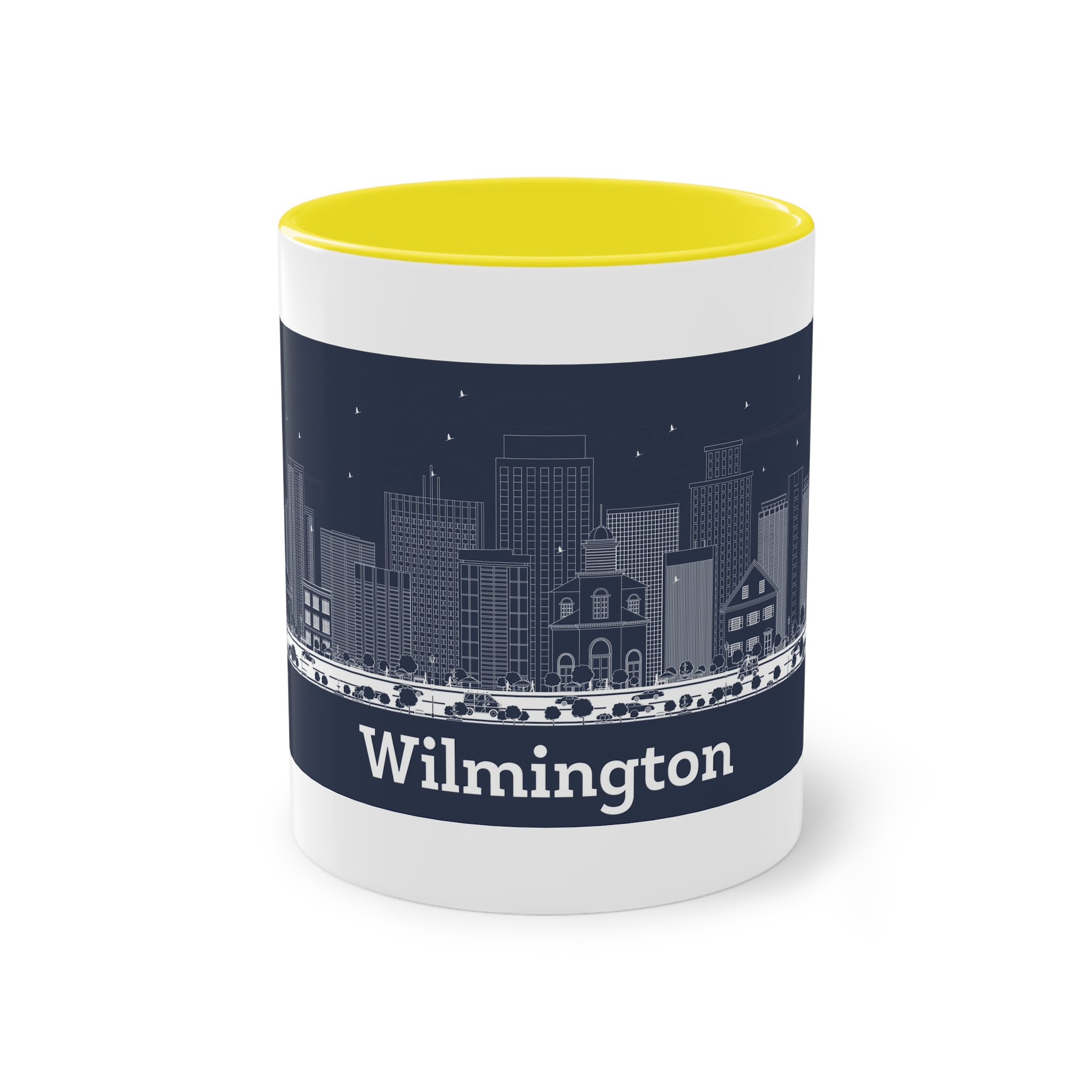 Wilmington Outline Inverse Two Tone Coffee Mug 11oz - Image 21