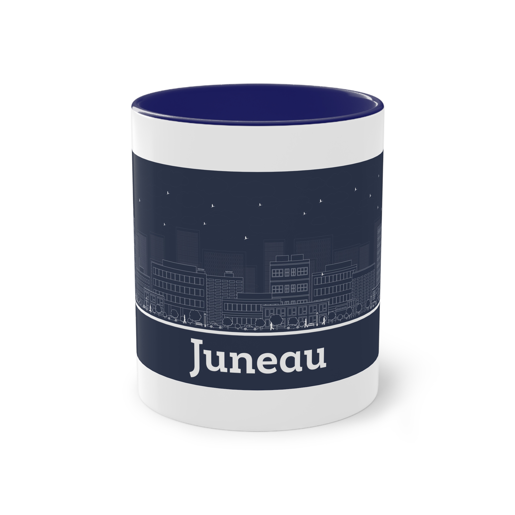 Juneau Outline Inverse Two Tone Coffee Mug 11oz - Image 41