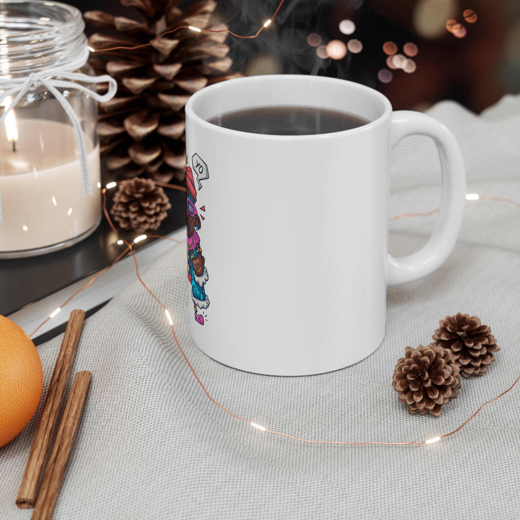 Real Ganster Cartoon Illustration Print Web 11oz White Mug - Image 4