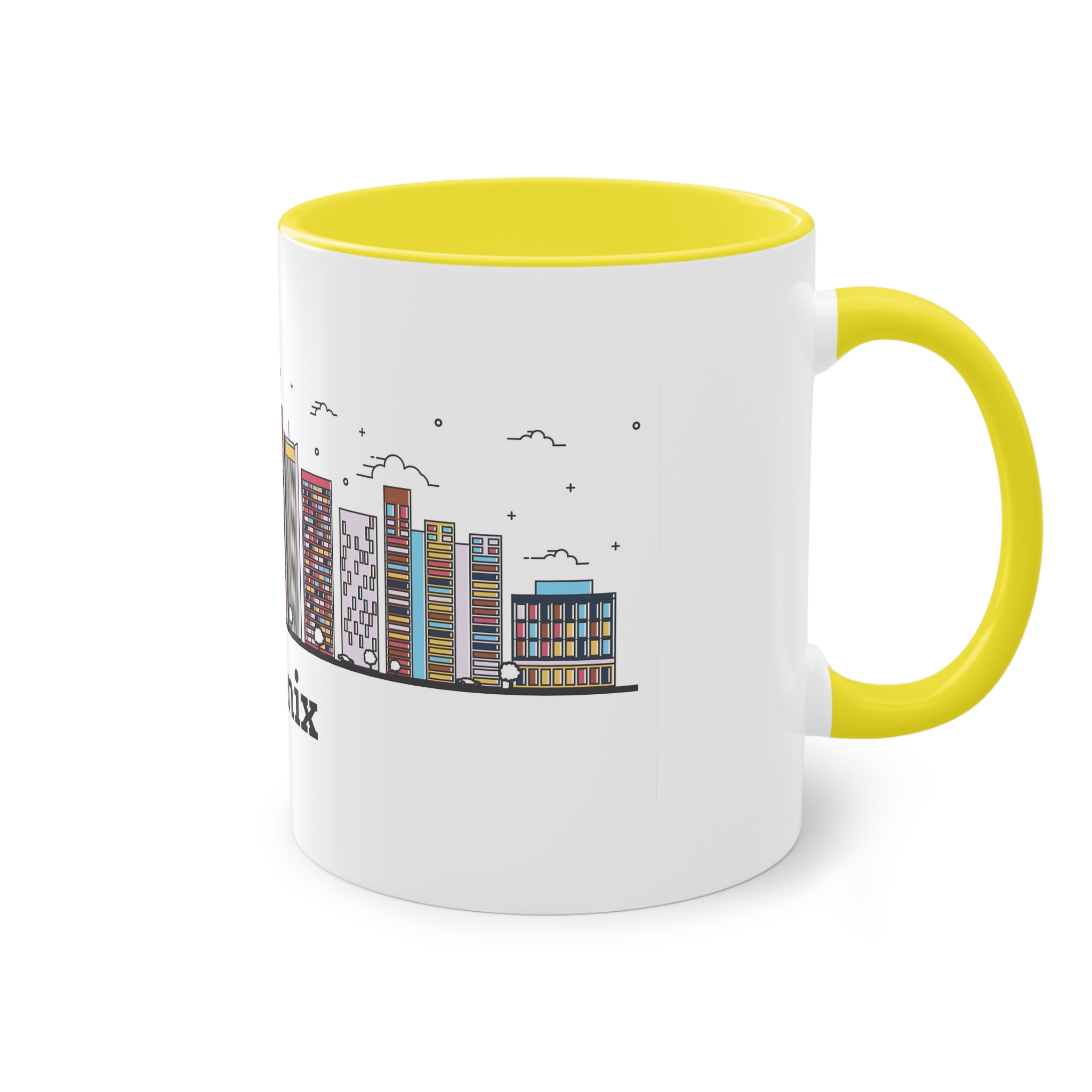 Phoenix Outline Bold Color Two Tone Coffee Mug 11oz - Image 24