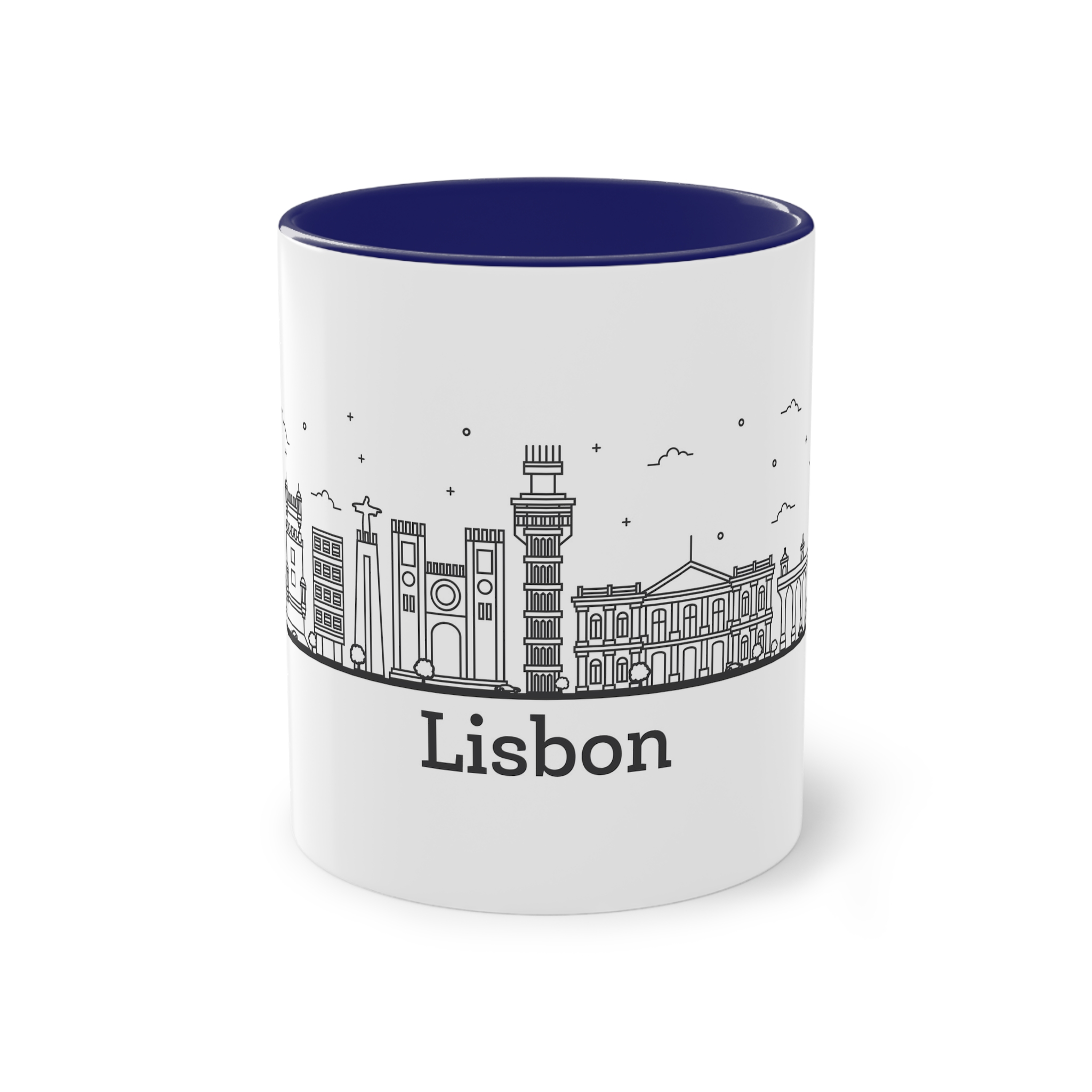 Lisbon Outline Bold Two Tone Coffee Mug 11oz - Image 41
