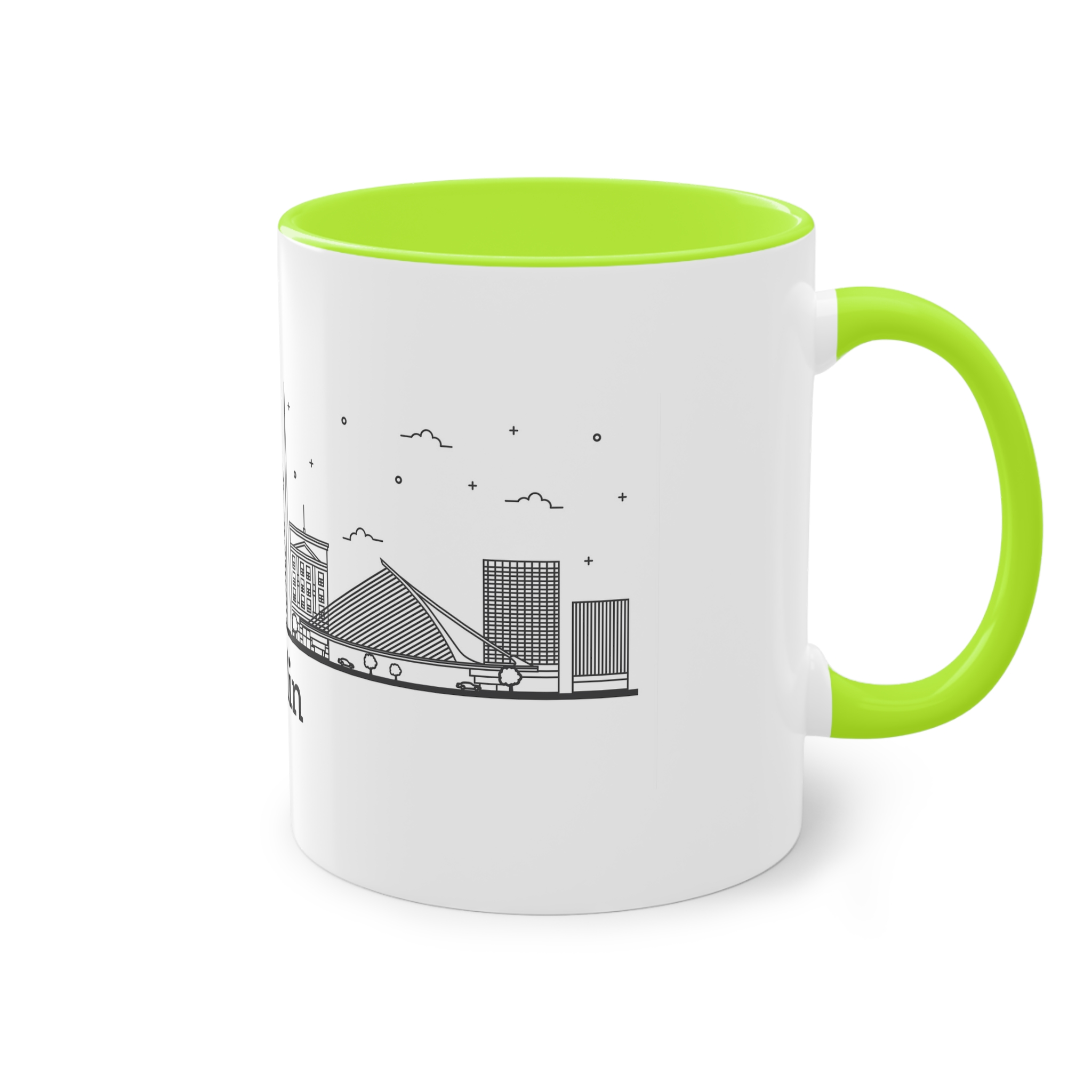 Dublin Outline Bold Two Tone Coffee Mug 11oz - Image 28
