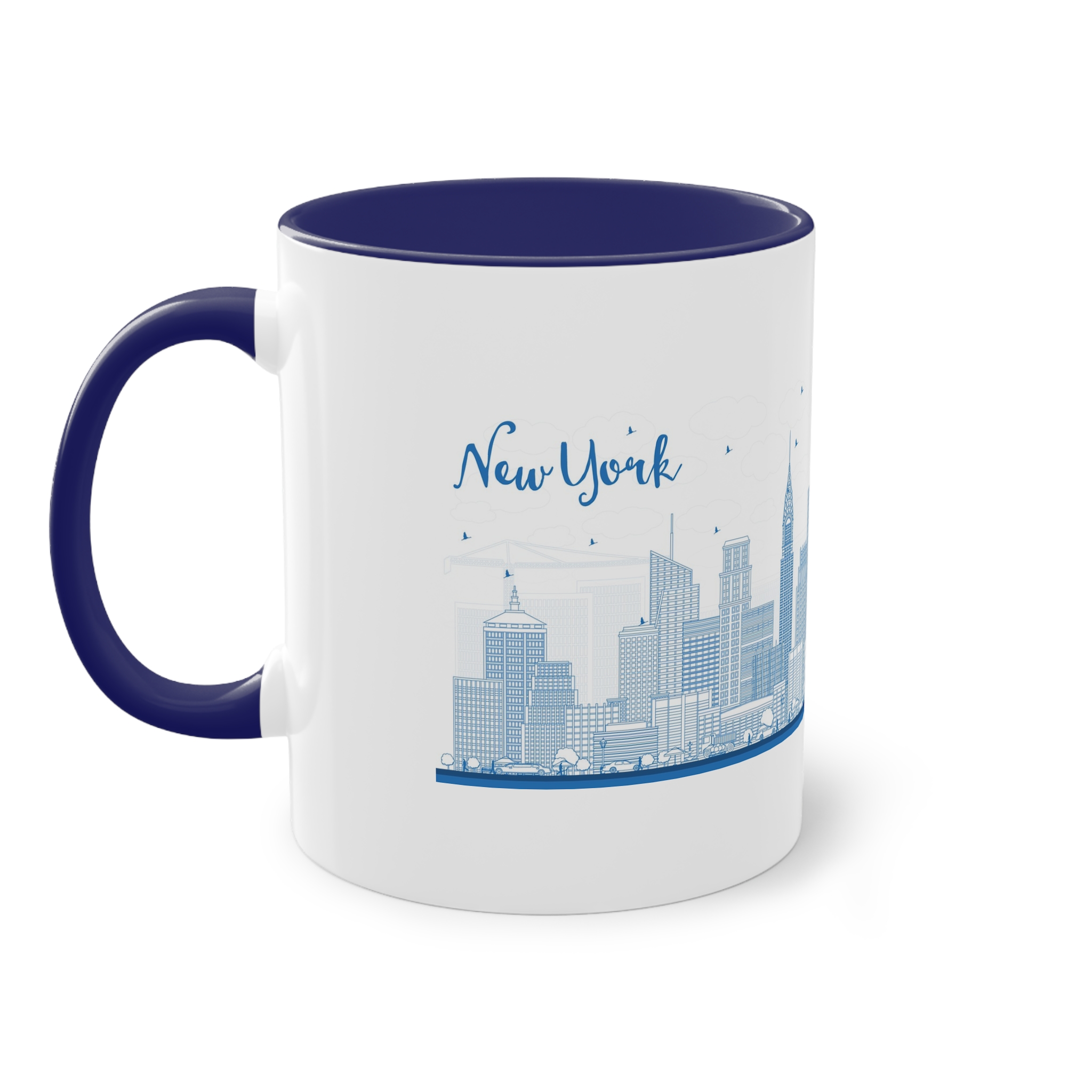 New York New Outline Two Tone Coffee Mug 11oz - Image 43